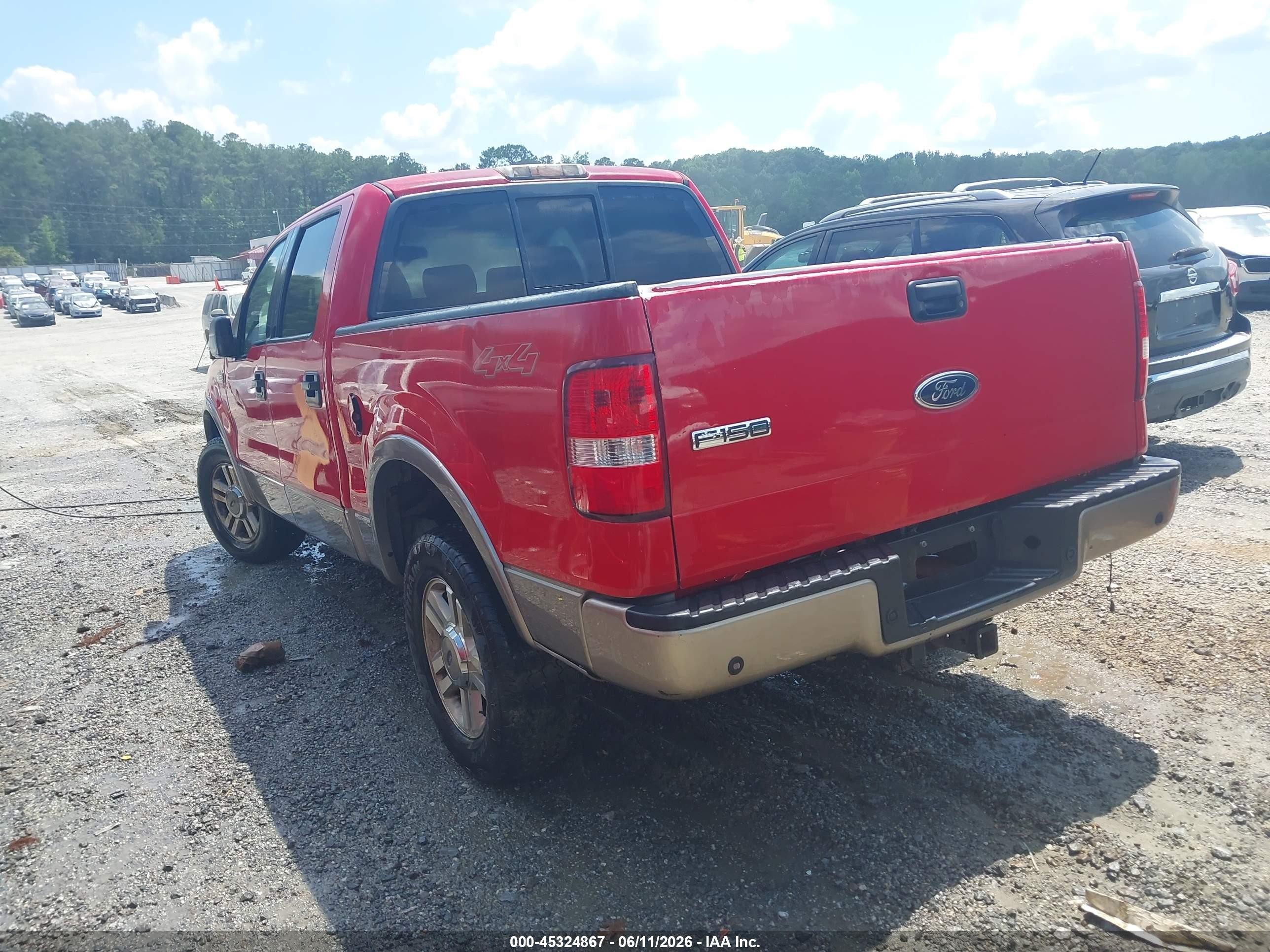 2005 Ford F-150 Fx4/lariat/xlt Red vin: 1FTPW14525KB82689