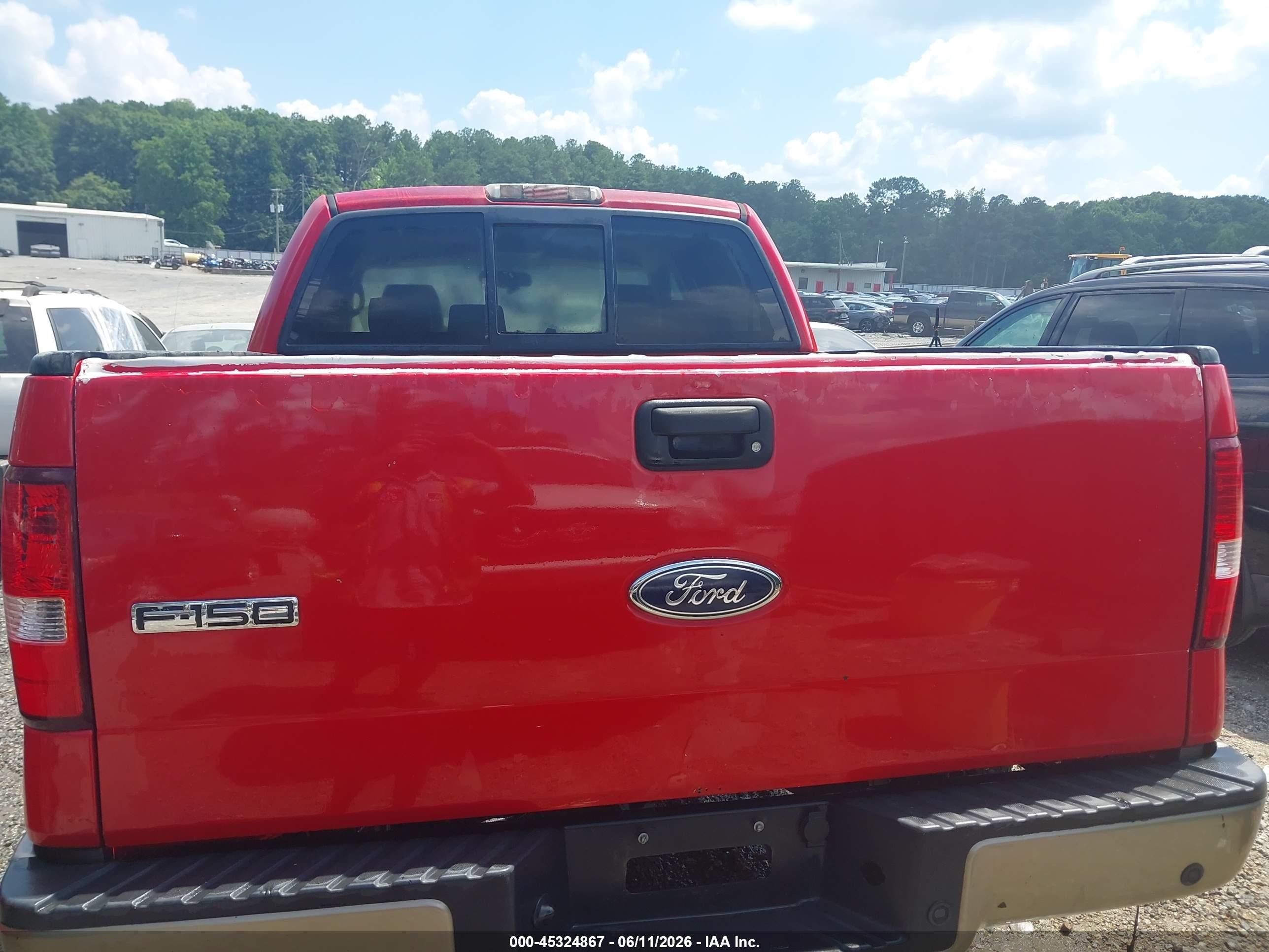 2005 Ford F-150 Fx4/lariat/xlt Red vin: 1FTPW14525KB82689