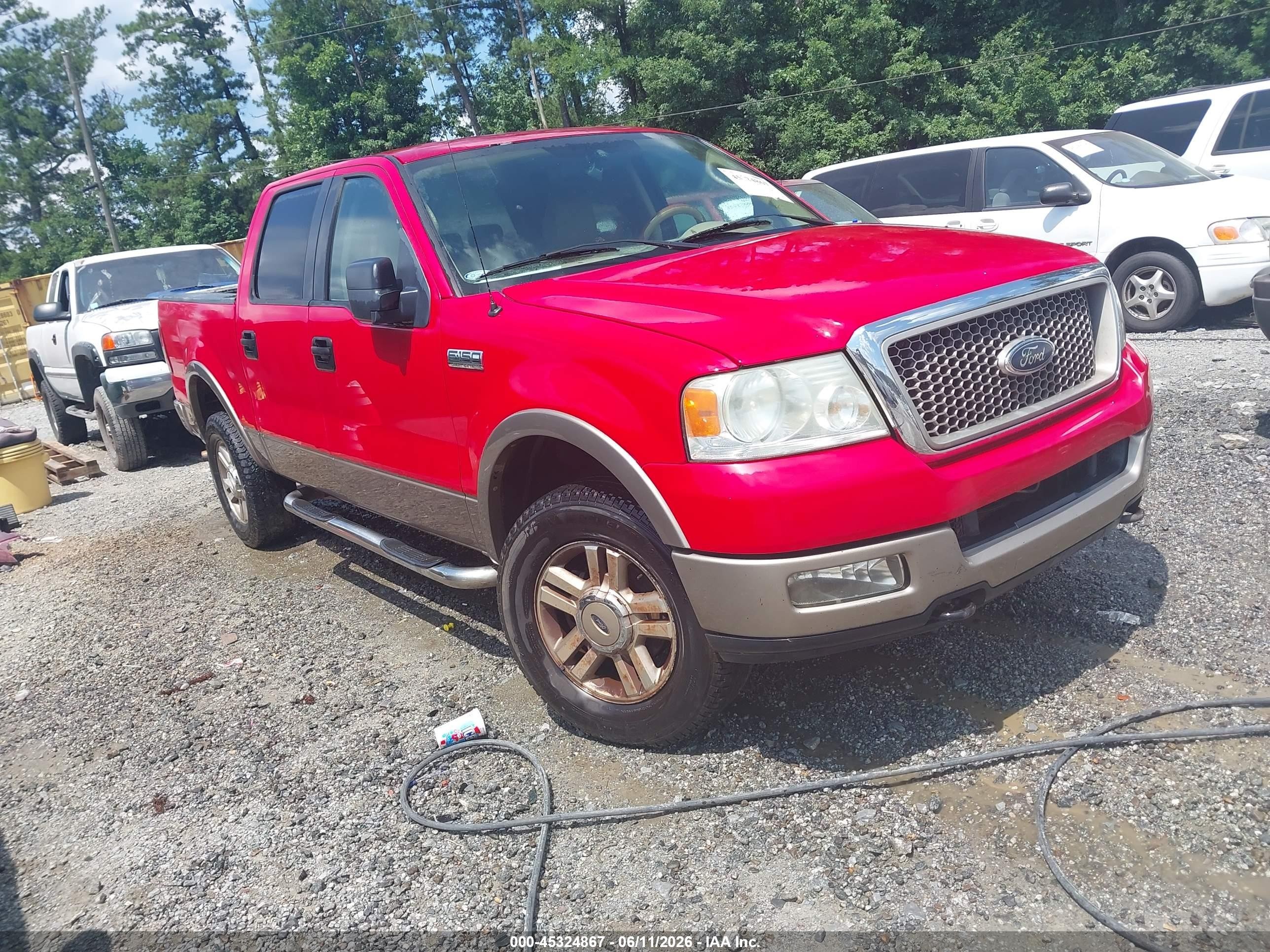 2005 Ford F-150 Fx4/lariat/xlt Red vin: 1FTPW14525KB82689