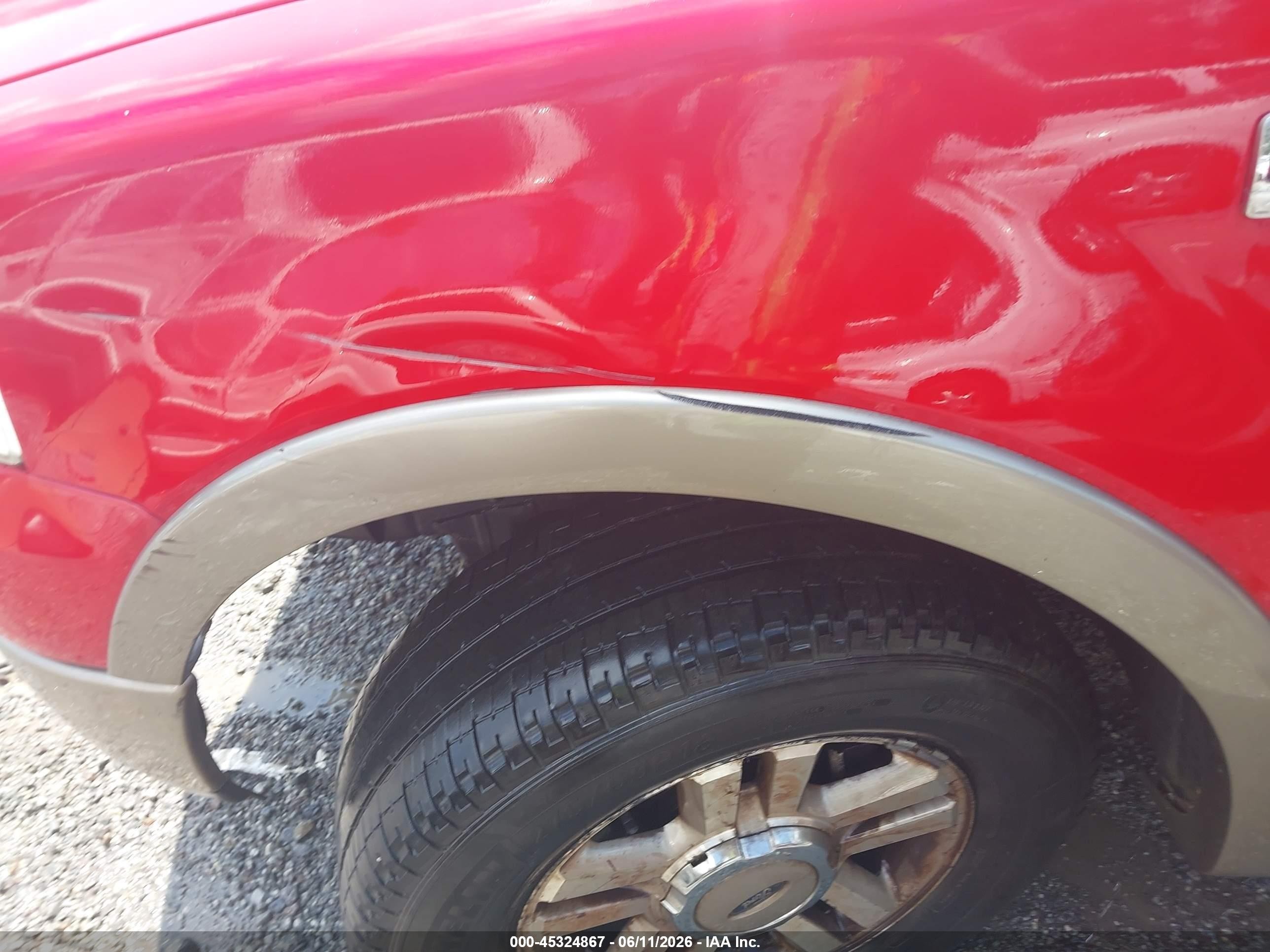 2005 Ford F-150 Fx4/lariat/xlt Red vin: 1FTPW14525KB82689