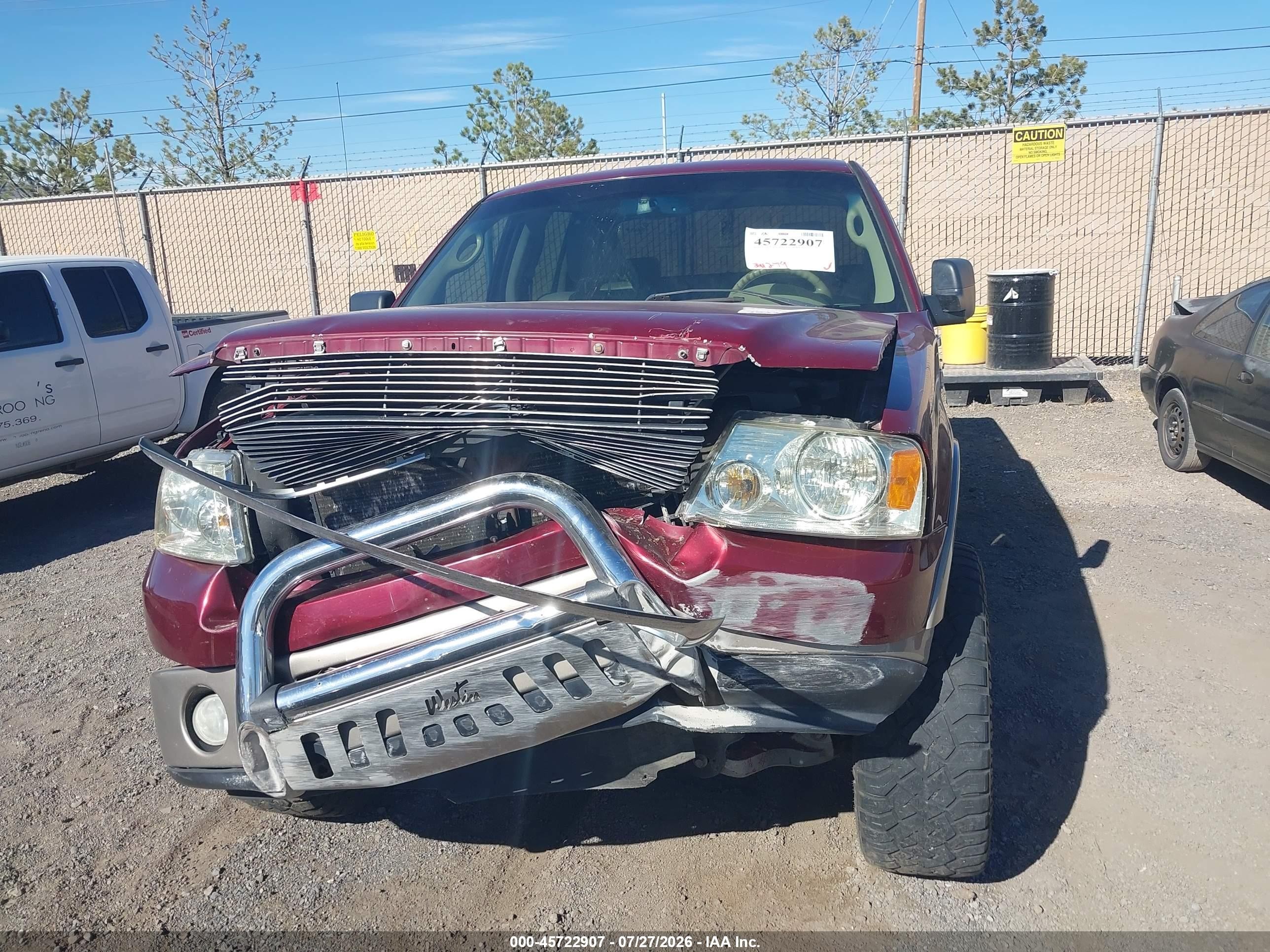 2006 Ford F-150 Fx4/lariat/xlt Red vin: 1FTPW14526KA93478