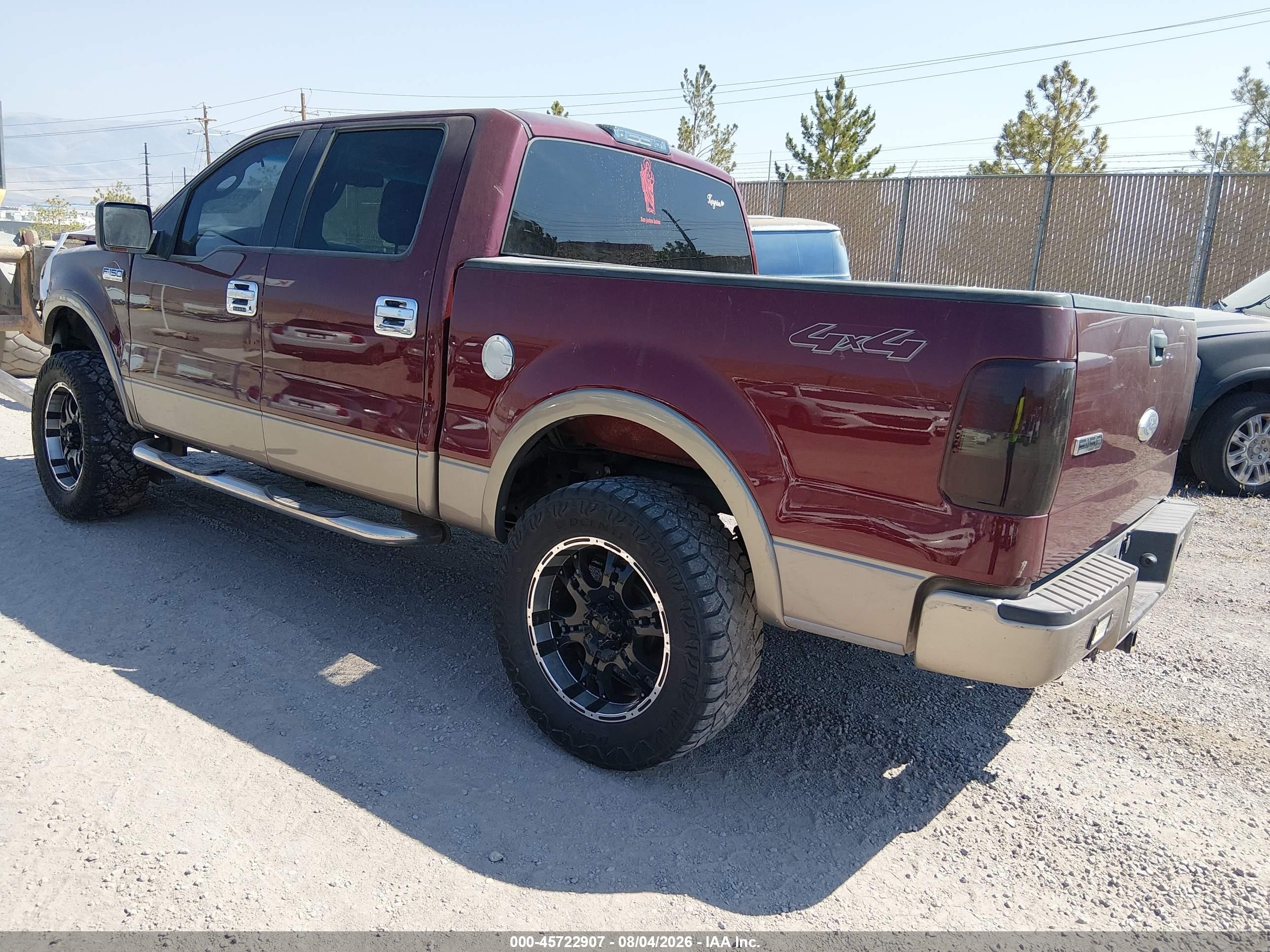 2006 Ford F-150 Fx4/lariat/xlt Red vin: 1FTPW14526KA93478