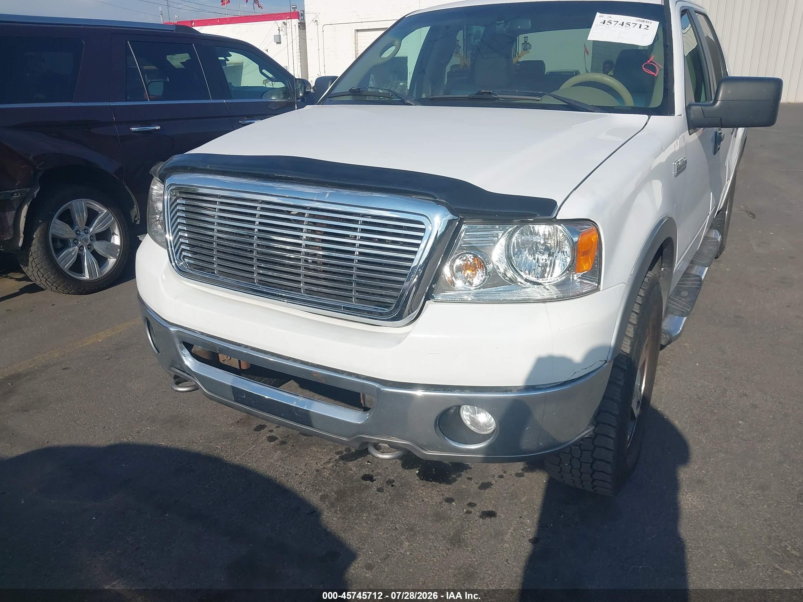 2007 Ford F-150 Fx4/lariat/xlt White vin: 1FTPW14527FA48437