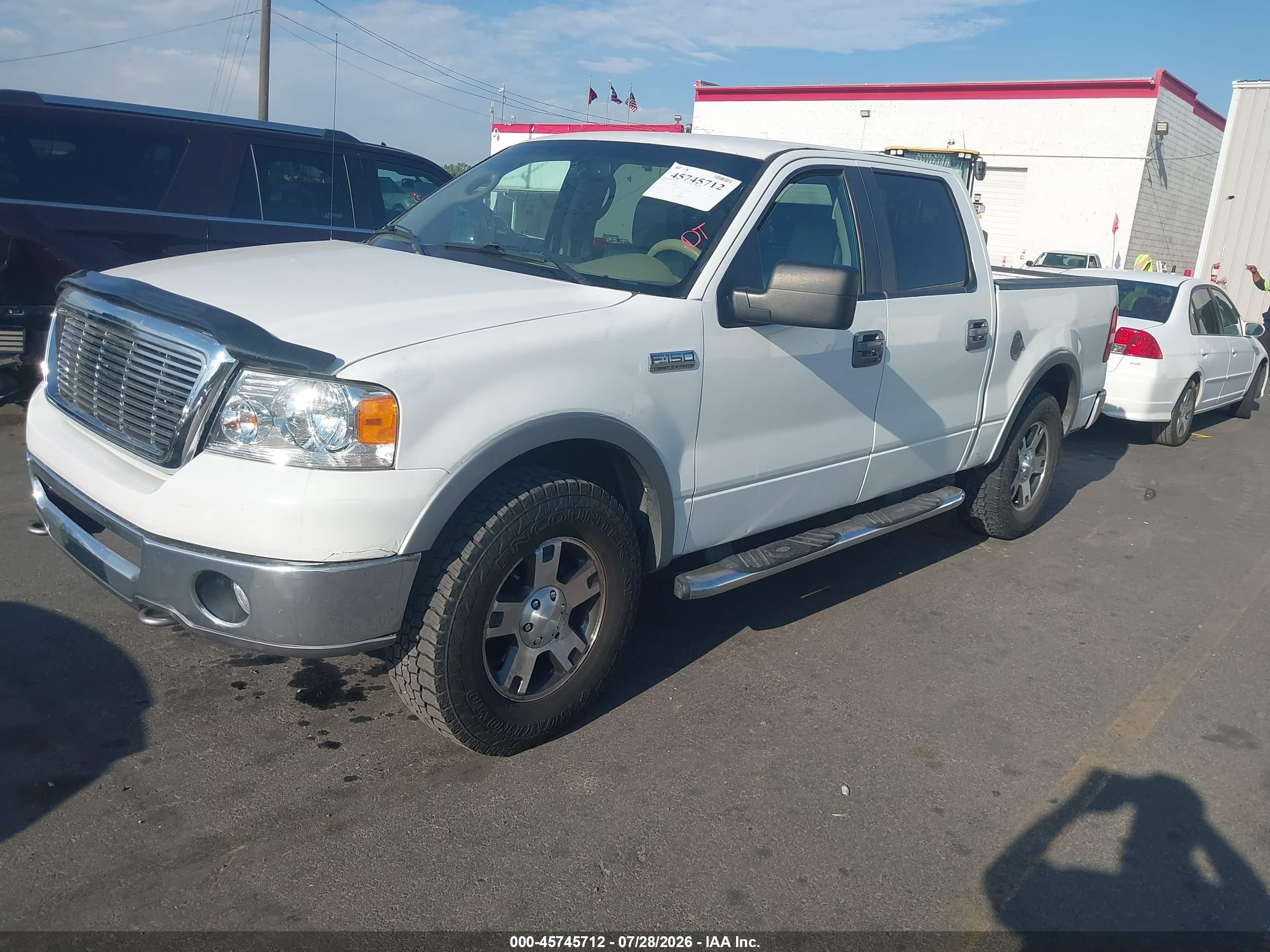2007 Ford F-150 Fx4/lariat/xlt White vin: 1FTPW14527FA48437