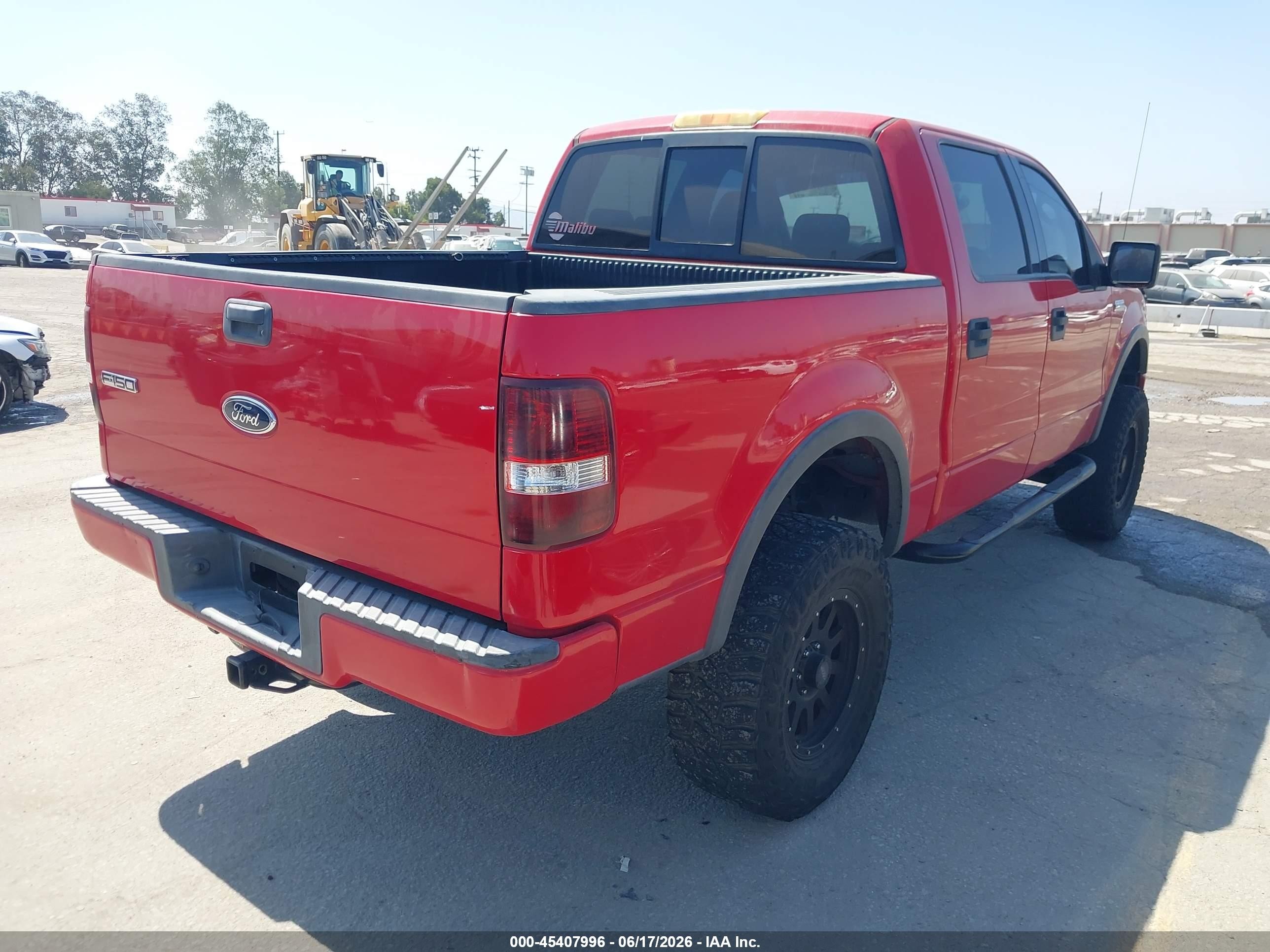 2004 Ford F-150 Fx4/lariat/xlt Red vin: 1FTPW14534KA08452