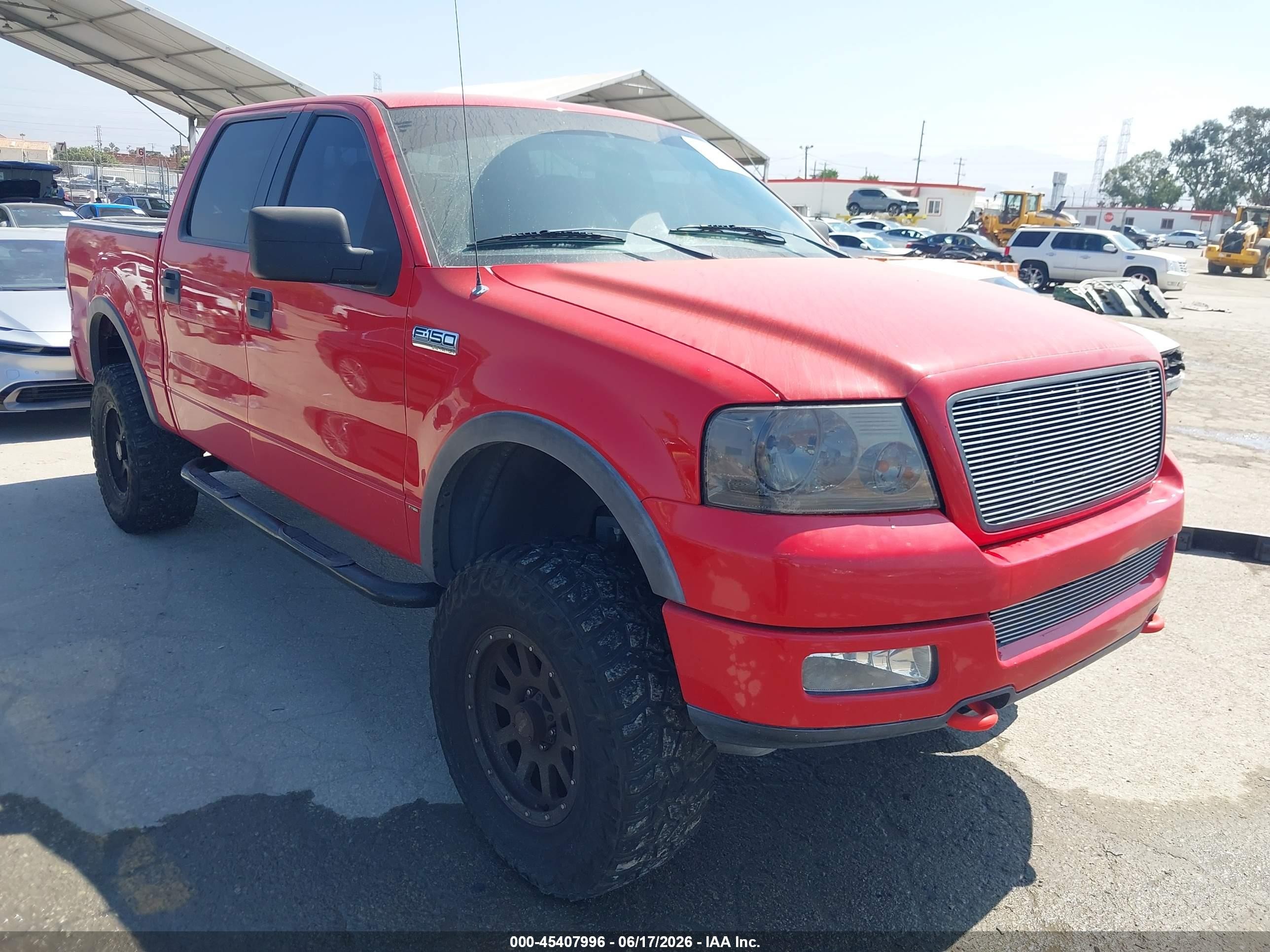 2004 Ford F-150 Fx4/lariat/xlt Red vin: 1FTPW14534KA08452