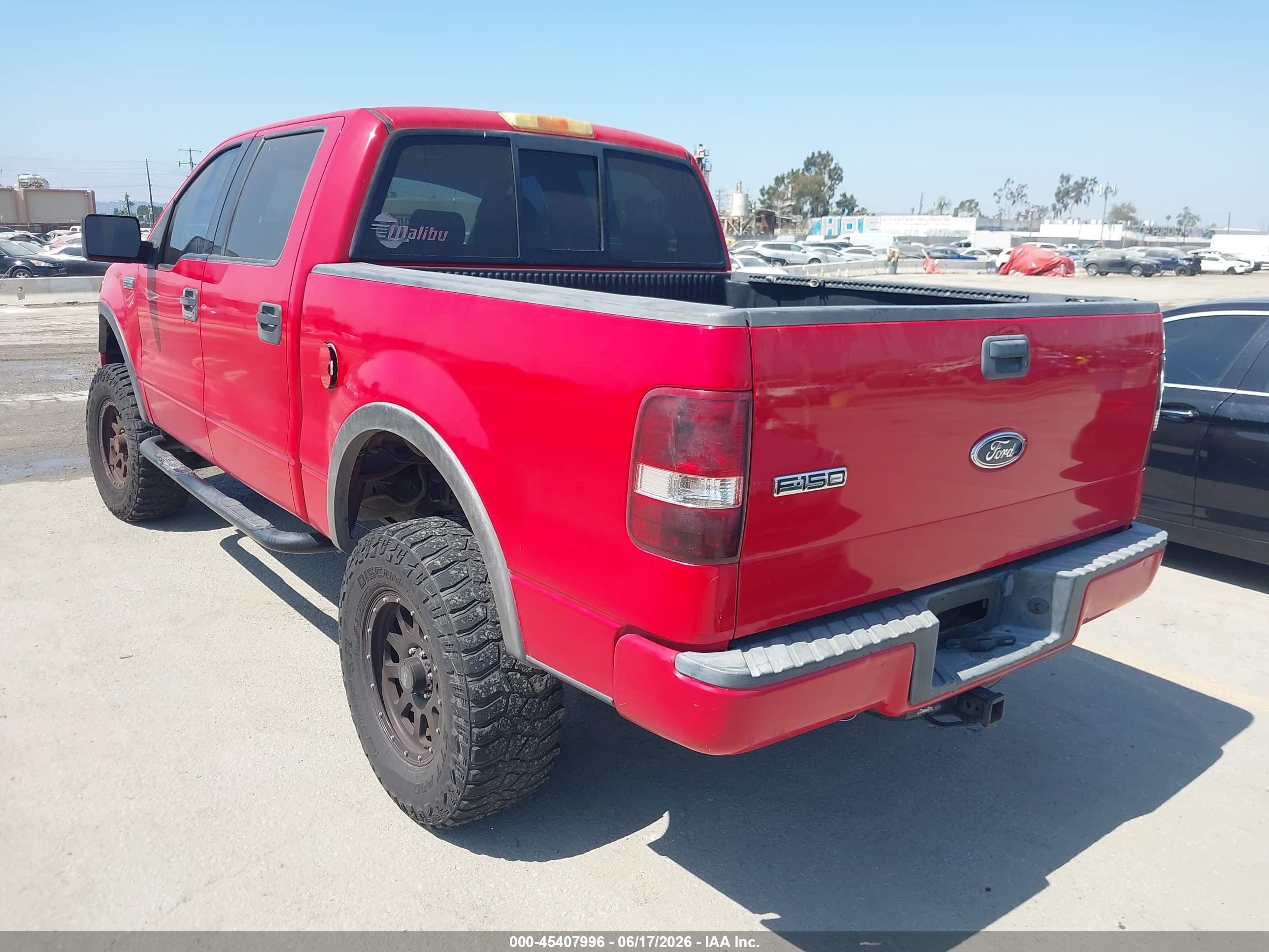 2004 Ford F-150 Fx4/lariat/xlt Red vin: 1FTPW14534KA08452