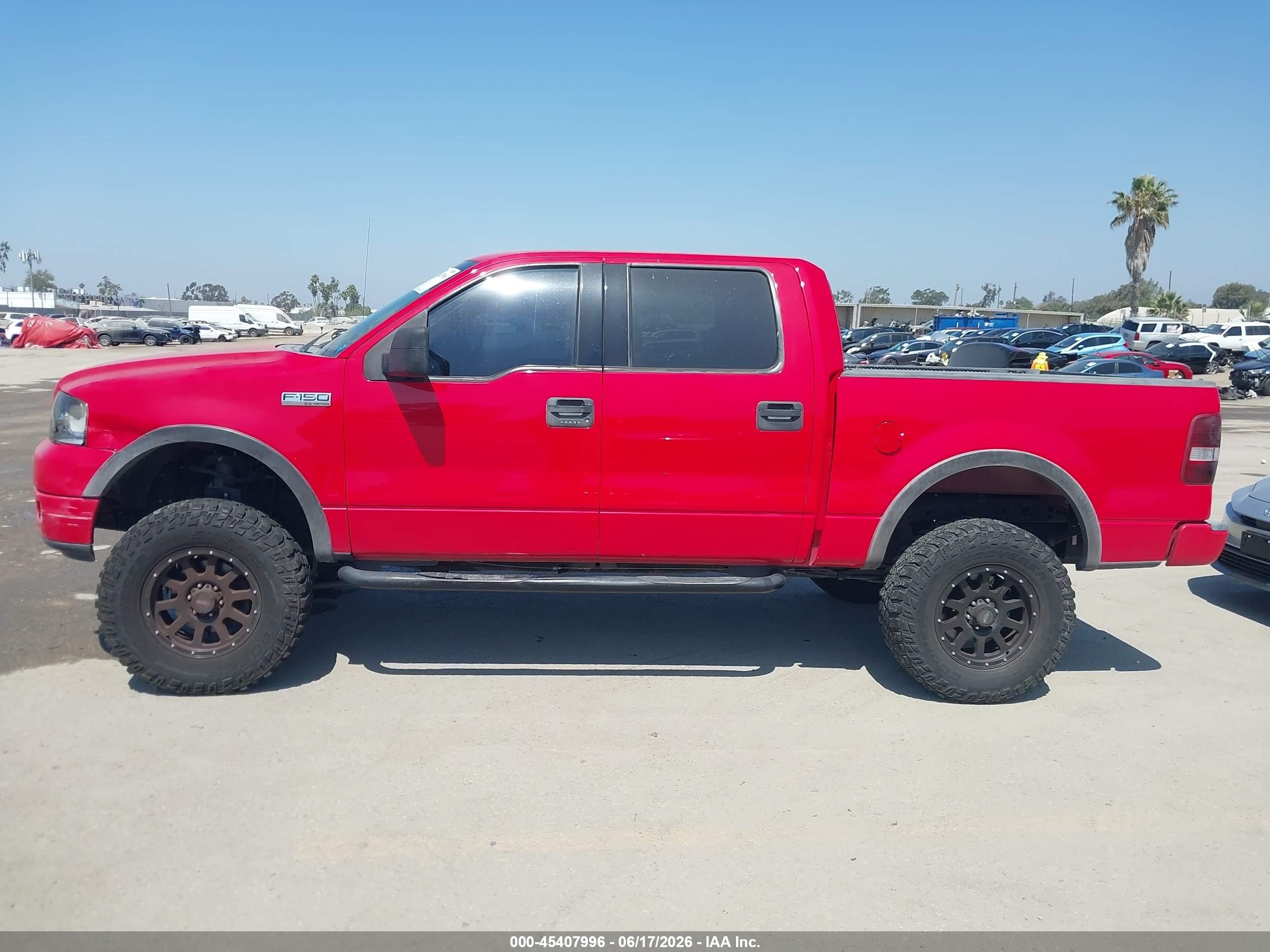 2004 Ford F-150 Fx4/lariat/xlt Red vin: 1FTPW14534KA08452
