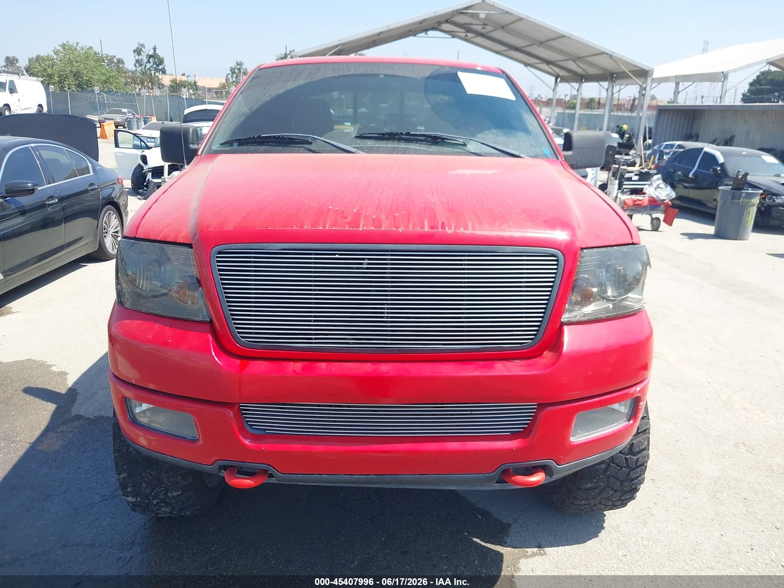 2004 Ford F-150 Fx4/lariat/xlt Red vin: 1FTPW14534KA08452