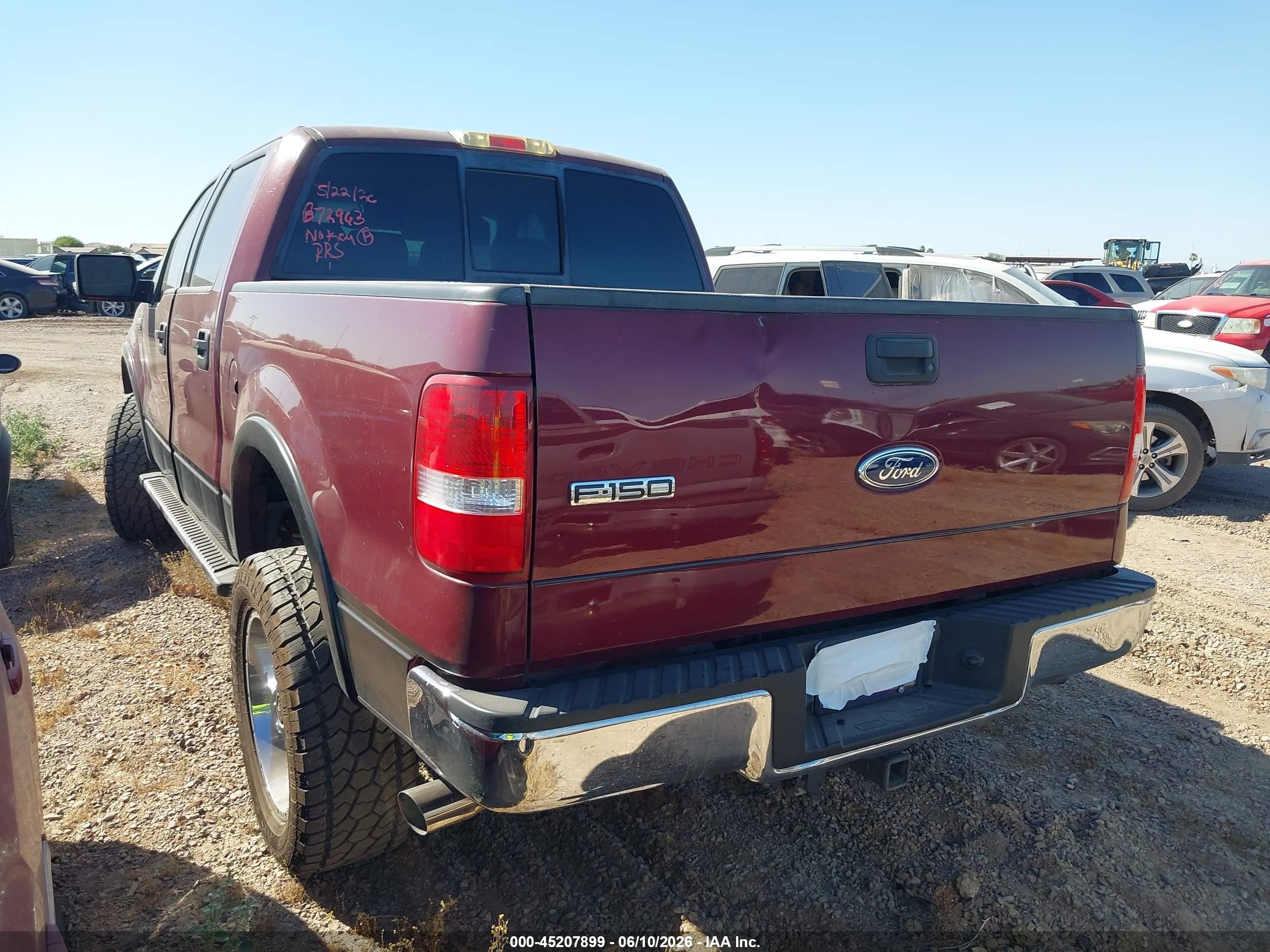 2004 Ford F-150   Burgundy vin: 1FTPW14534KB72963
