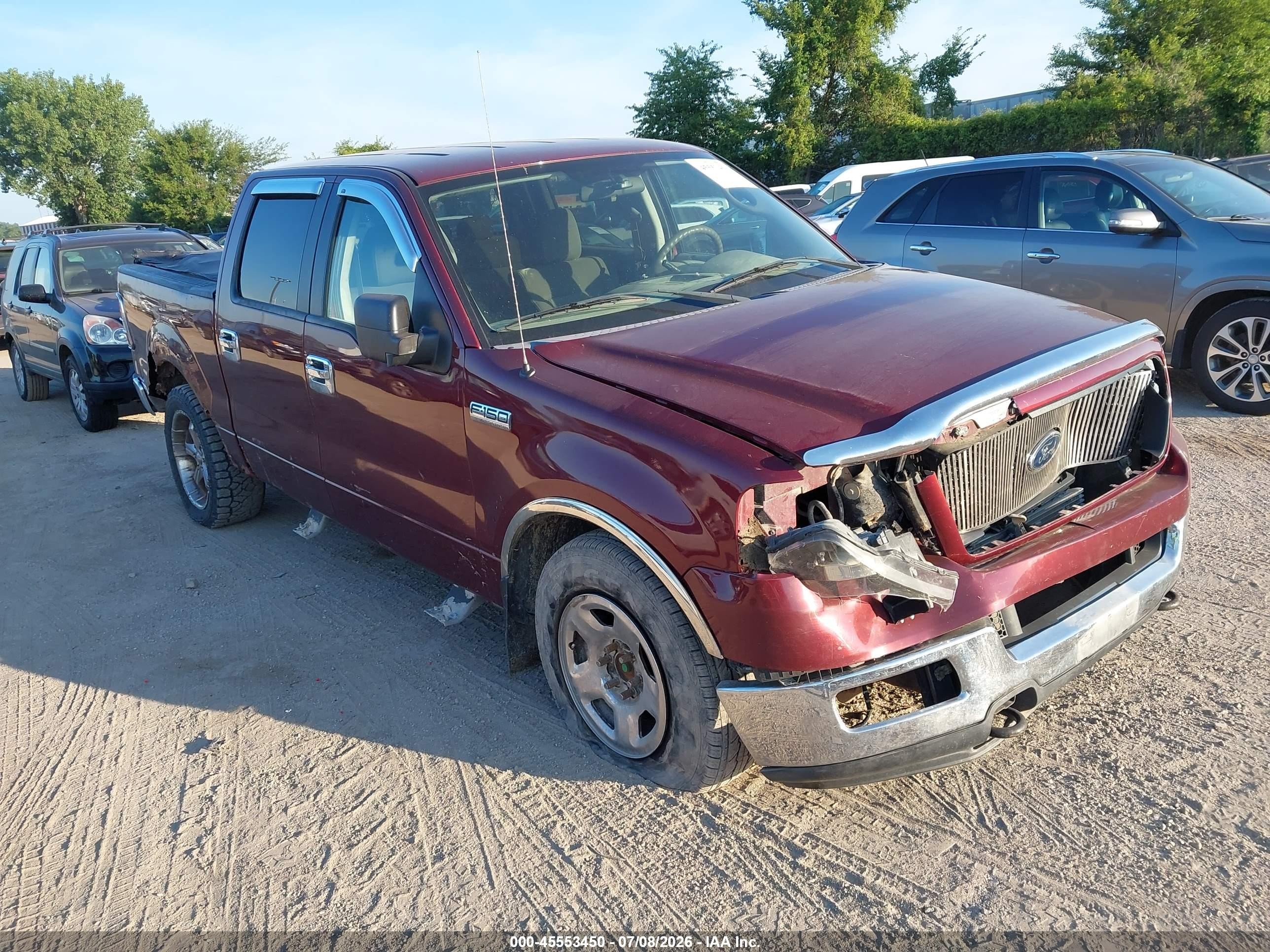 2005 Ford F-150 Fx4/lariat/xlt Red vin: 1FTPW14535FA14049