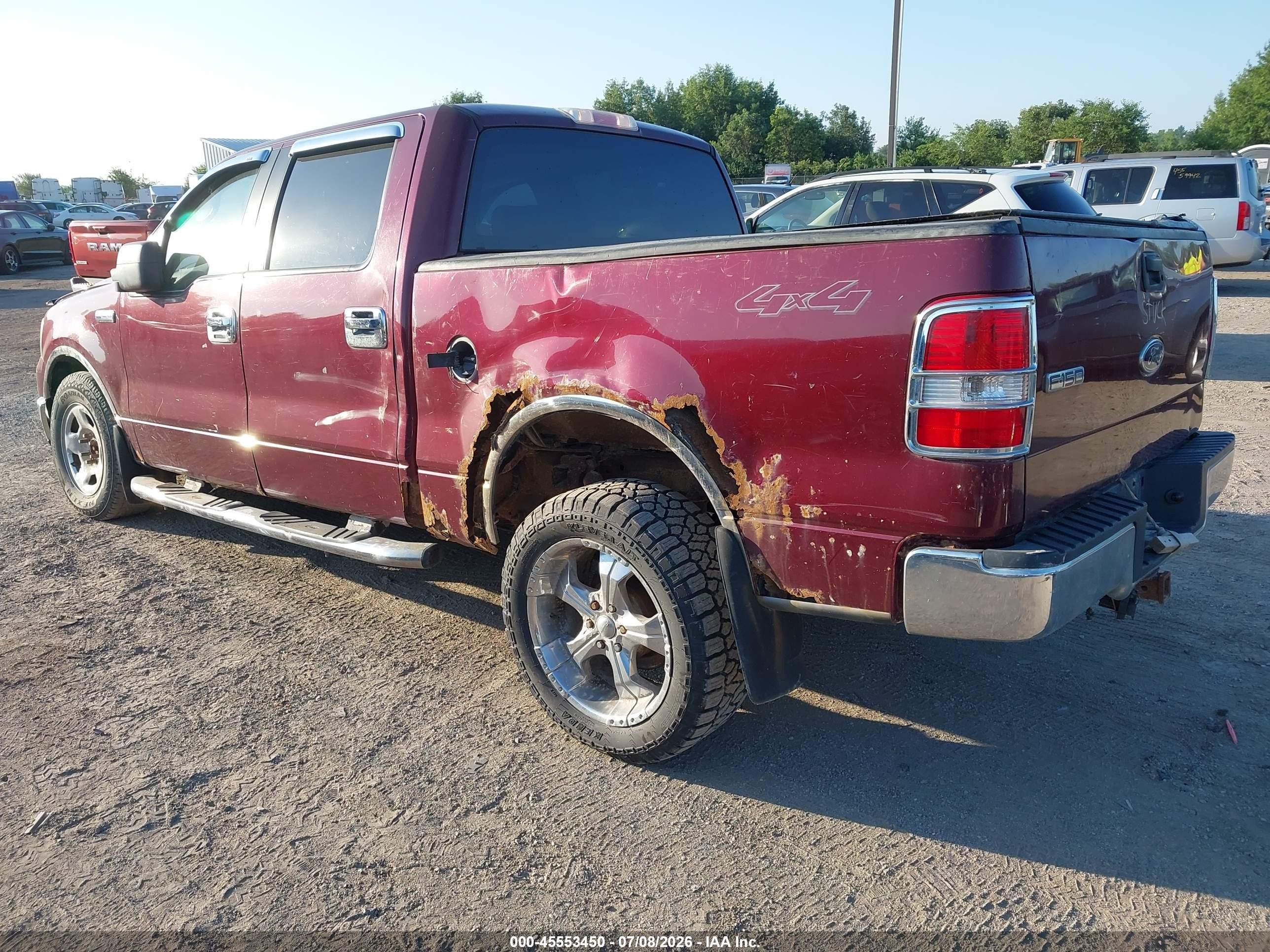 2005 Ford F-150 Fx4/lariat/xlt Red vin: 1FTPW14535FA14049