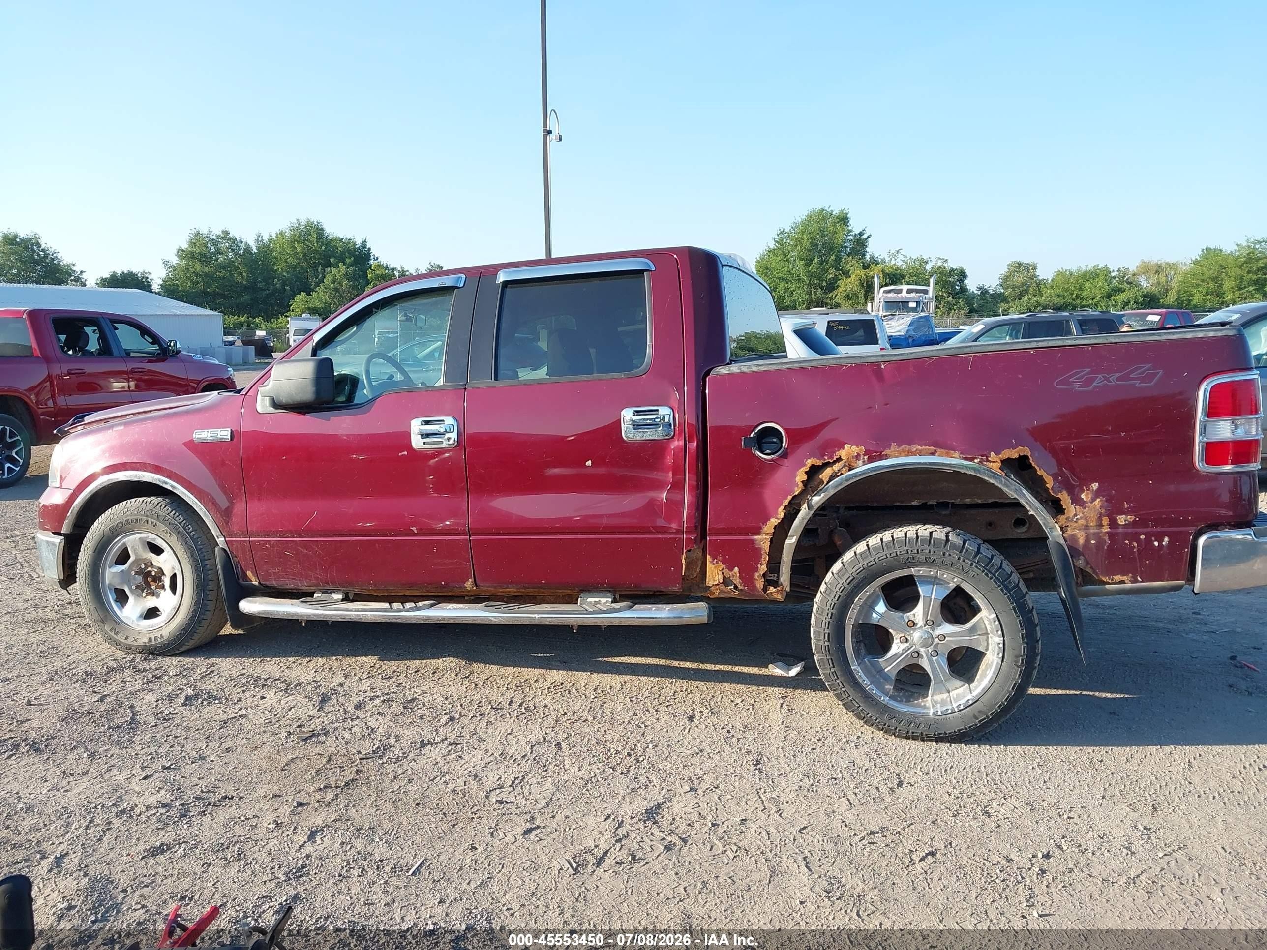 2005 Ford F-150 Fx4/lariat/xlt Red vin: 1FTPW14535FA14049