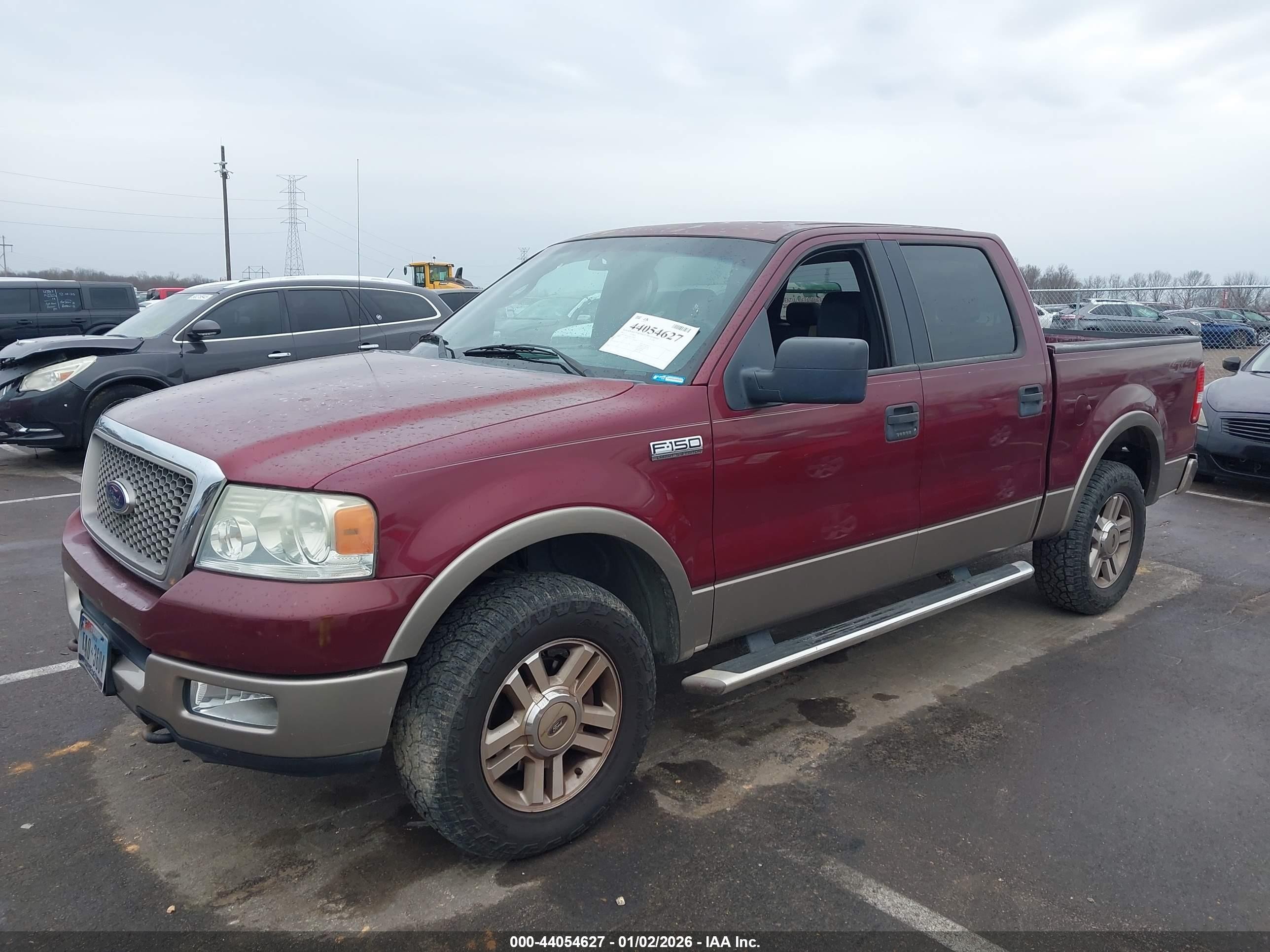 2005 Ford F-150 Fx4/lariat/xlt Burgundy vin: 1FTPW14535KD79855