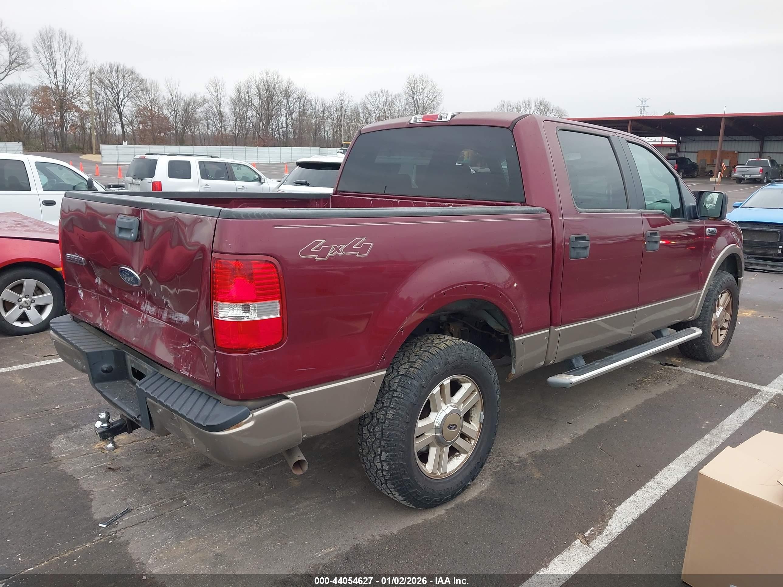 2005 Ford F-150 Fx4/lariat/xlt Burgundy vin: 1FTPW14535KD79855