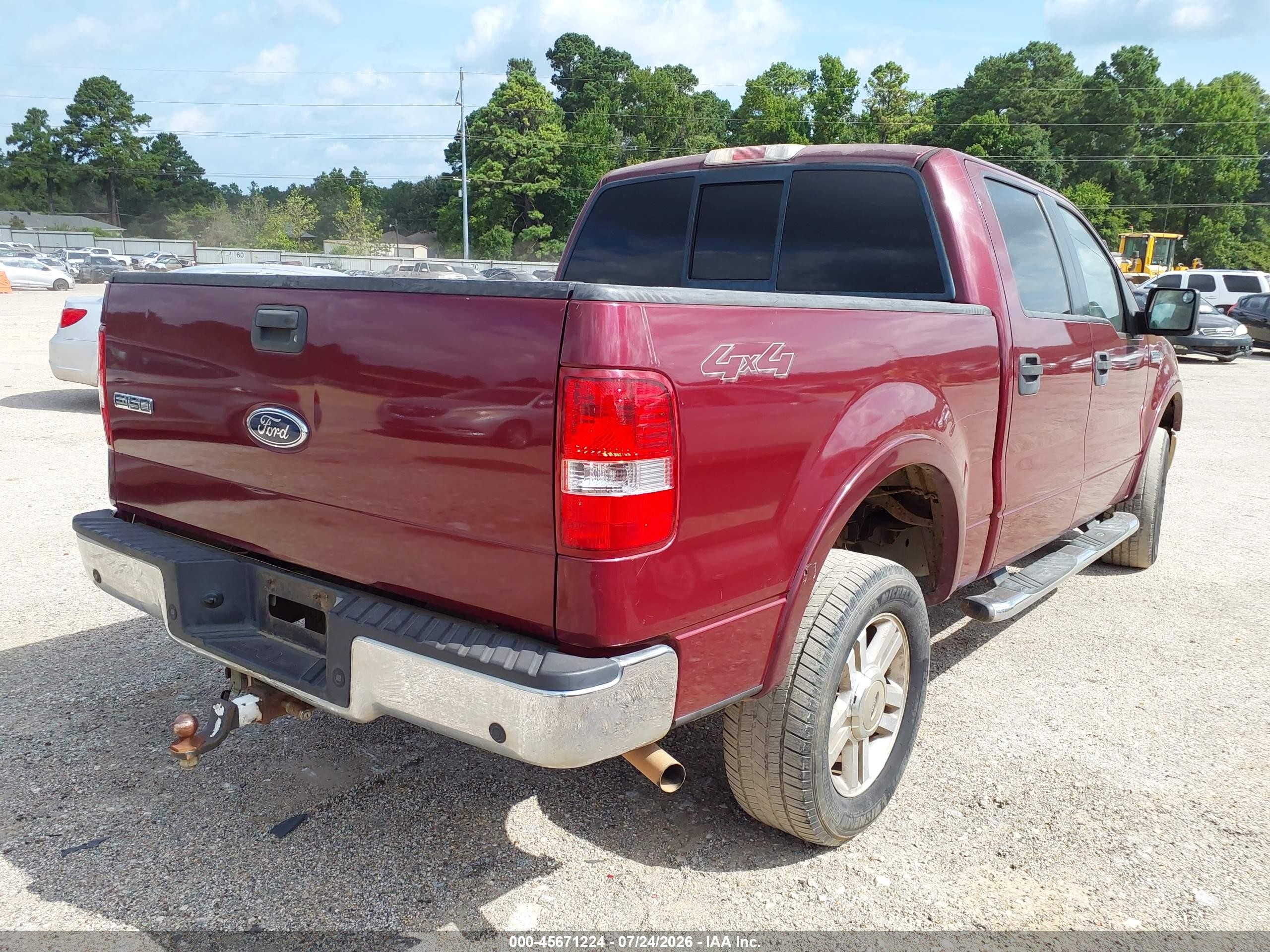 2005 Ford F-150 Fx4/lariat/xlt Burgundy vin: 1FTPW14535KE05872
