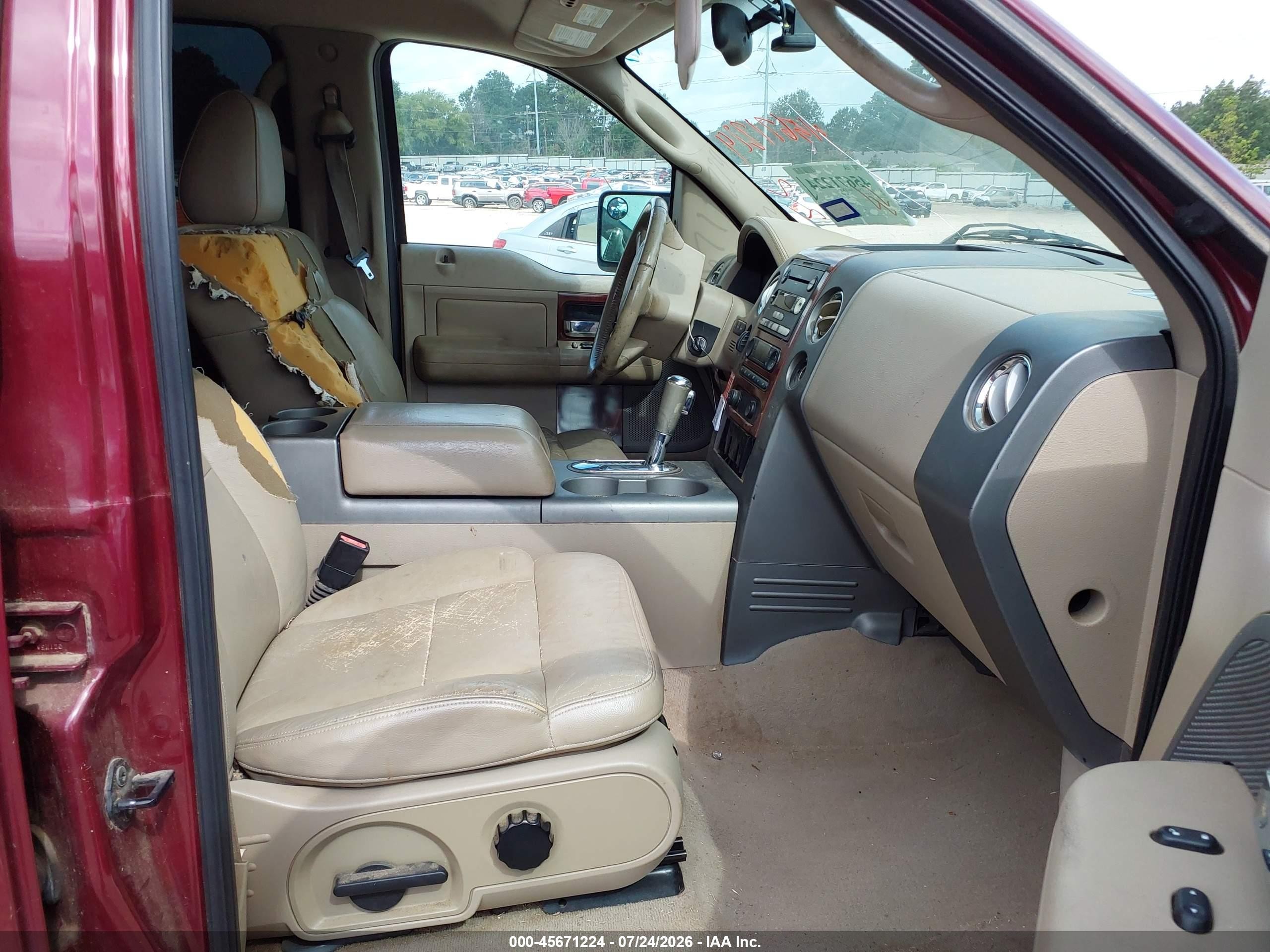 2005 Ford F-150 Fx4/lariat/xlt Burgundy vin: 1FTPW14535KE05872