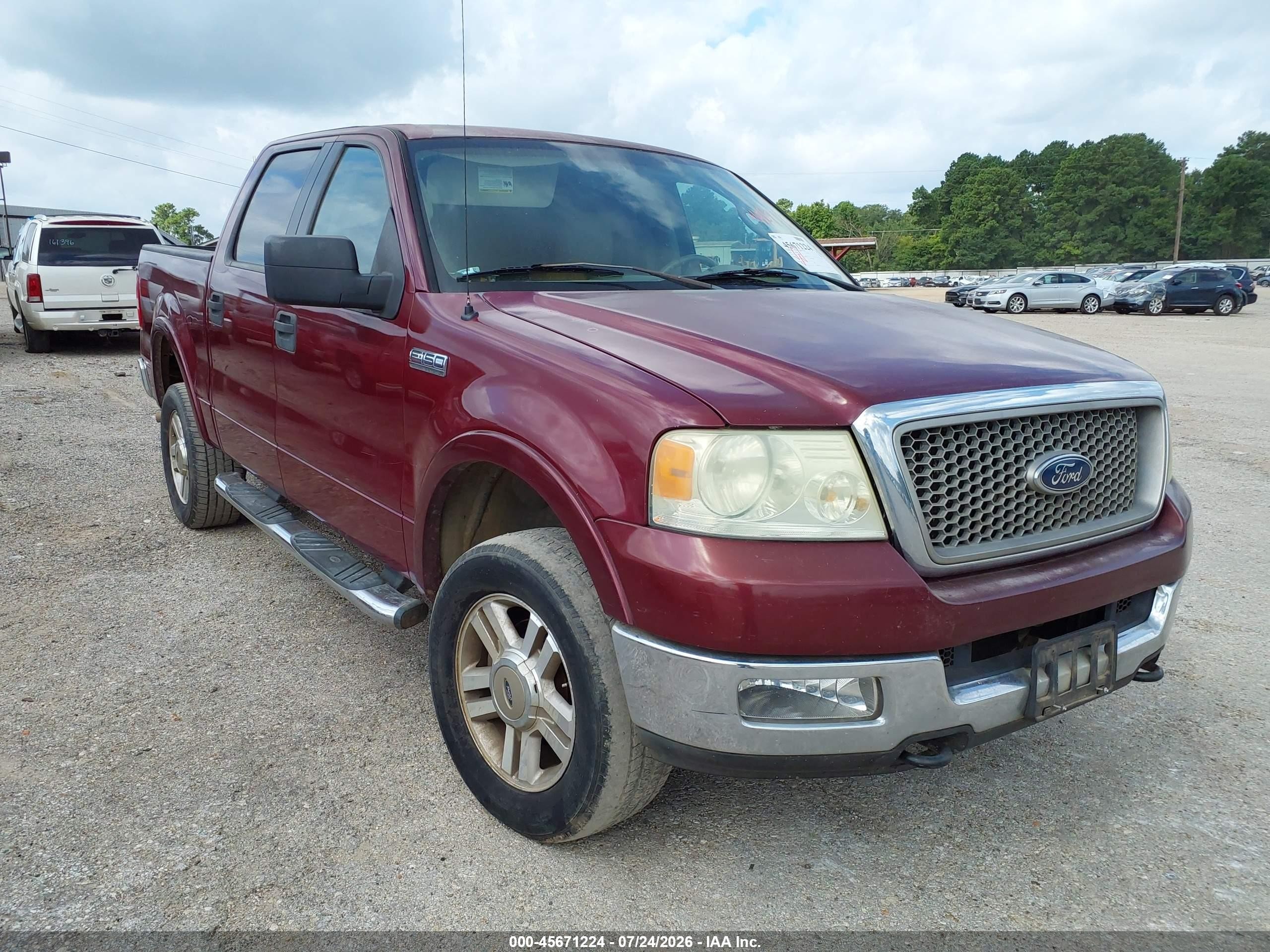 2005 Ford F-150 Fx4/lariat/xlt Burgundy vin: 1FTPW14535KE05872