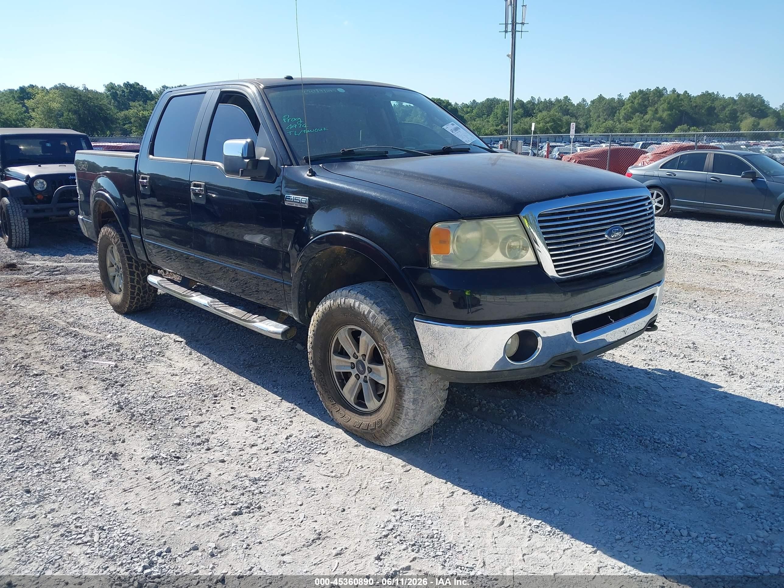 2007 Ford F-150 Fx4/lariat/xlt Black vin: 1FTPW14537FA97677