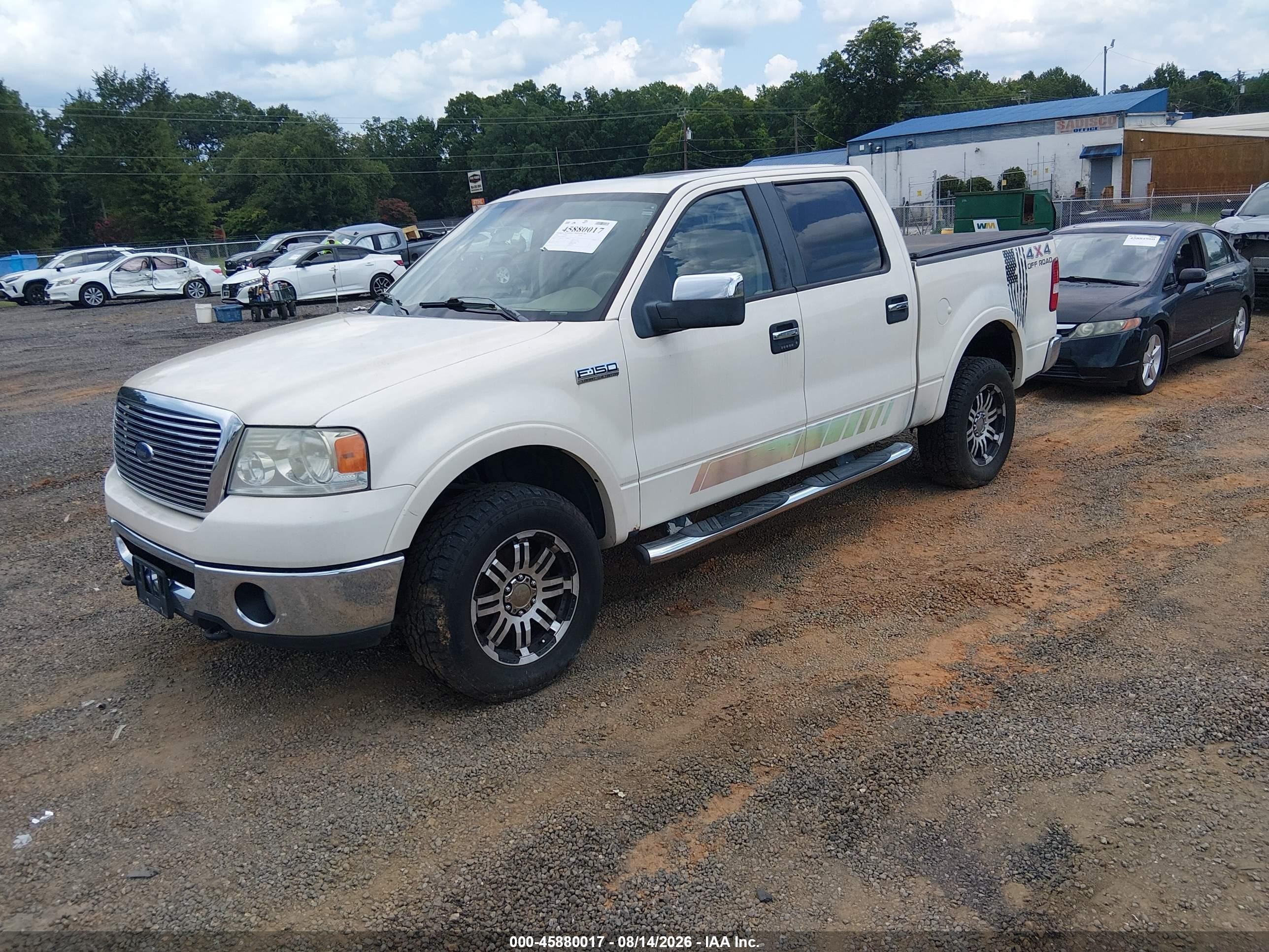 2008 Ford F-150 60th Anniversary/fx4/king Ranch/lariat/limited/xlt White vin: 1FTPW14538FB18674