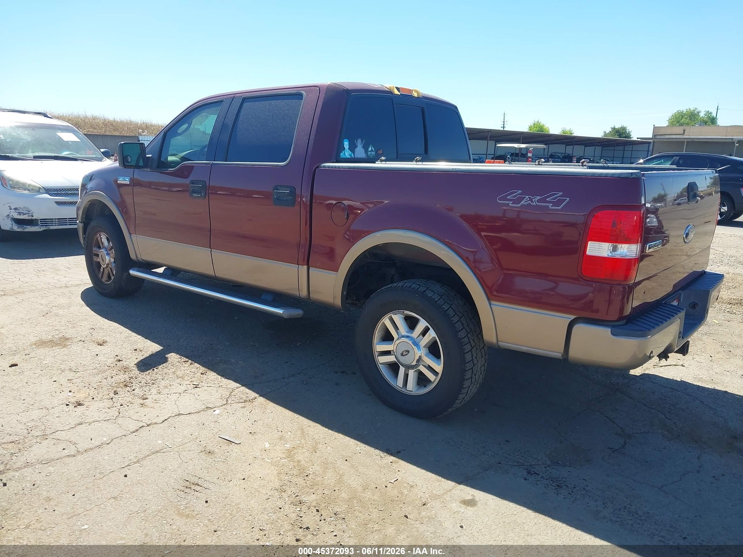 2004 Ford F-150 Fx4/lariat/xlt Burgundy vin: 1FTPW14544KD34616