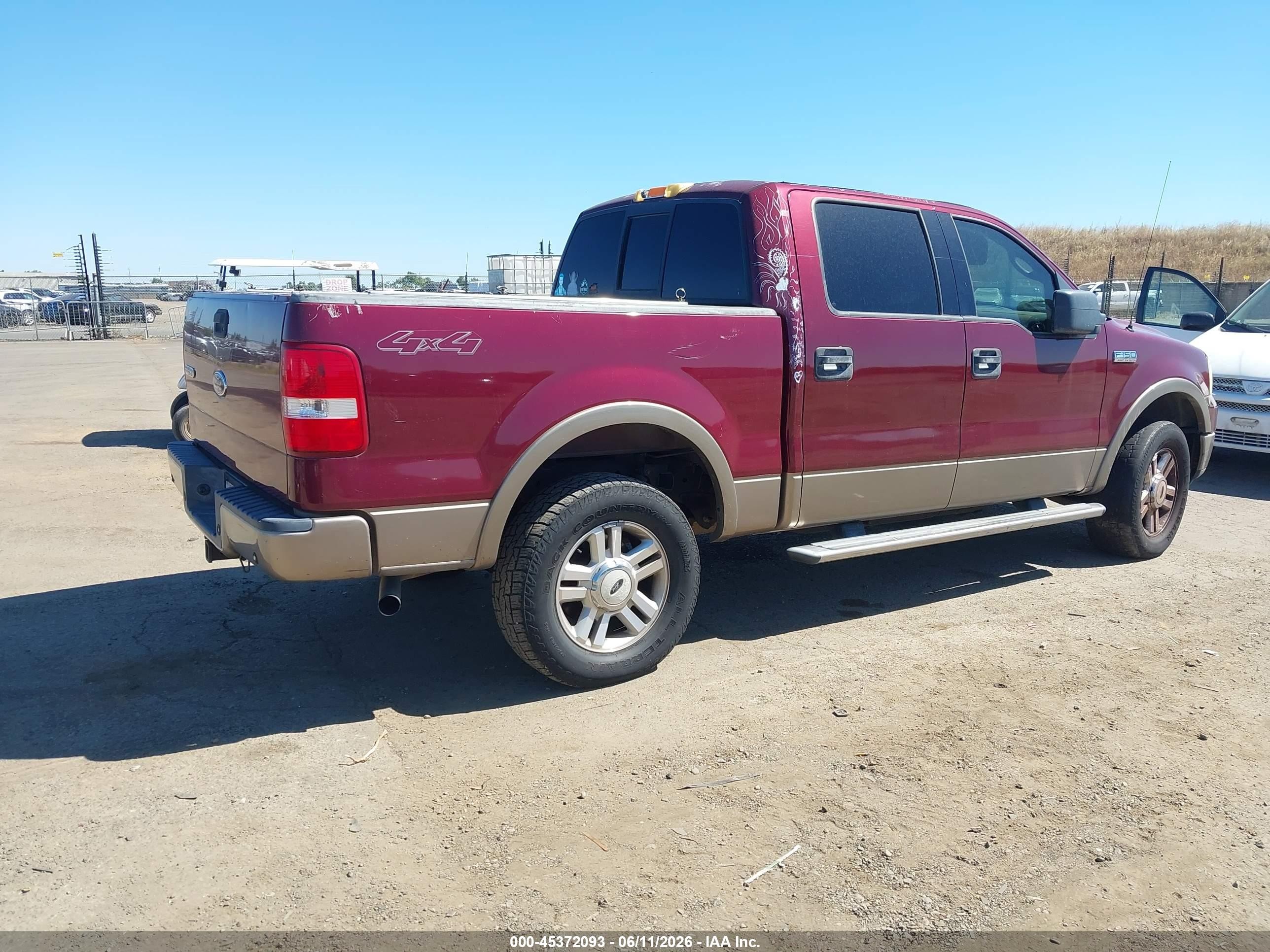 2004 Ford F-150 Fx4/lariat/xlt Burgundy vin: 1FTPW14544KD34616