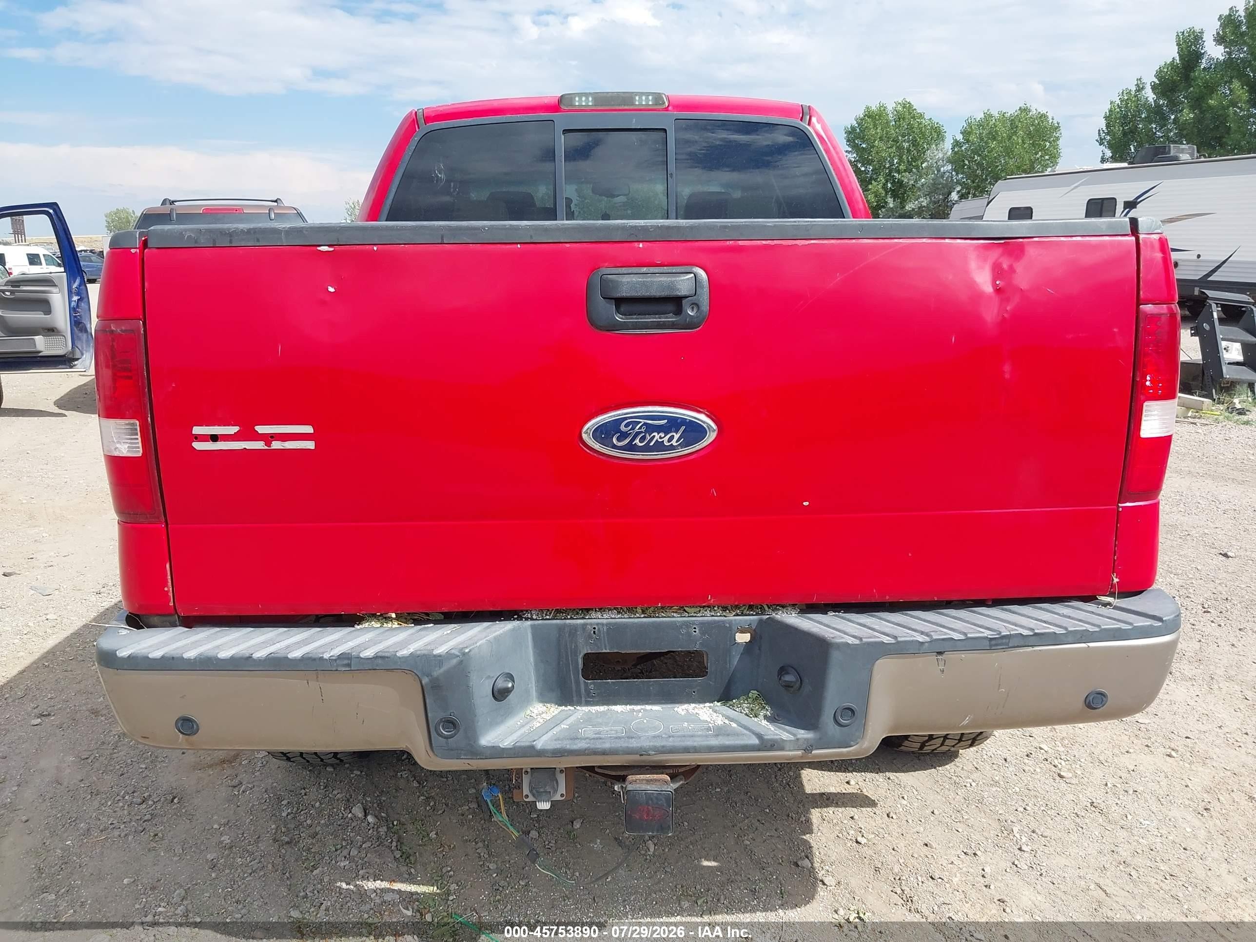 2005 Ford F-150 Fx4/lariat/xlt Red vin: 1FTPW14545FA08406
