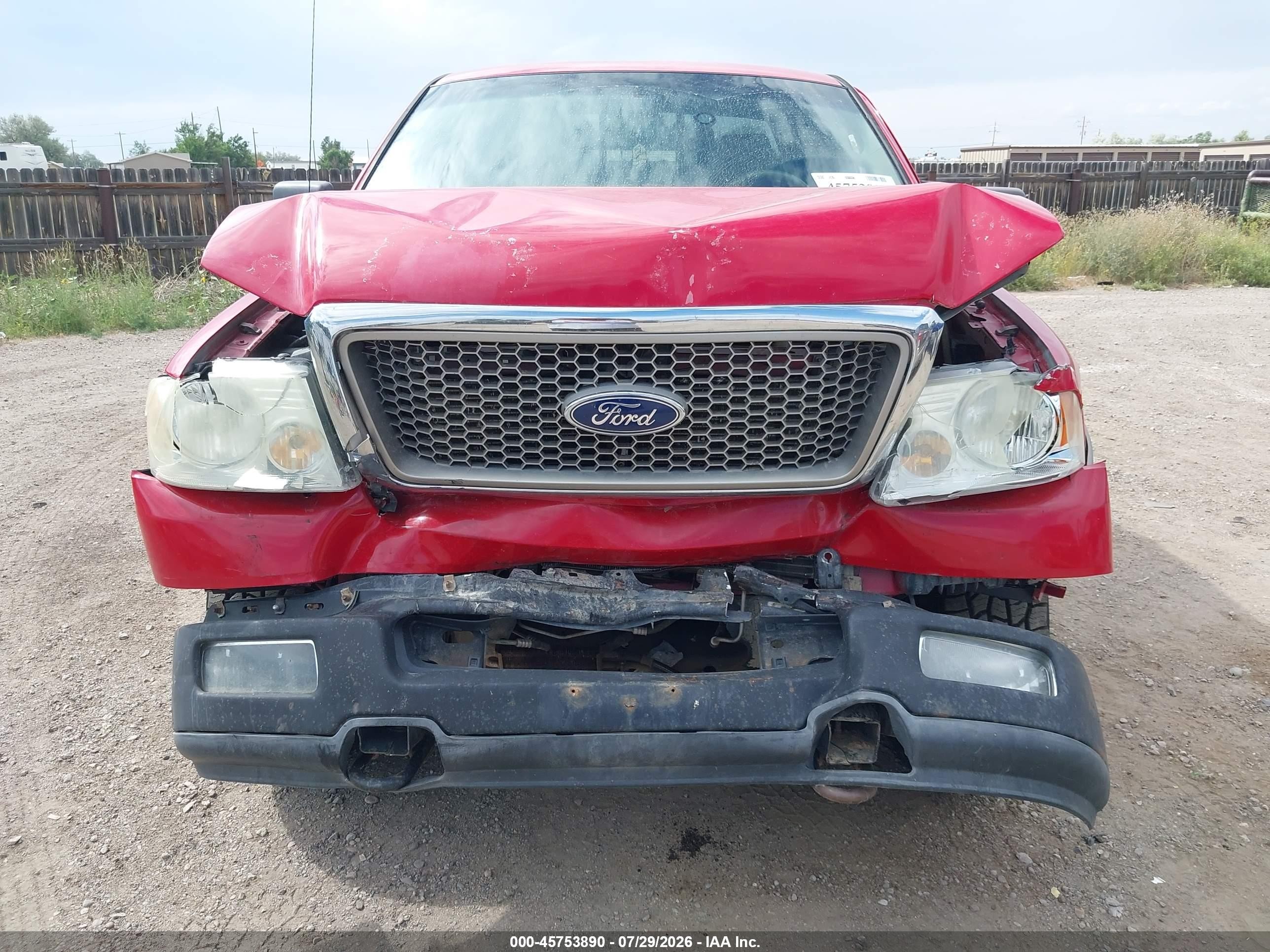 2005 Ford F-150 Fx4/lariat/xlt Red vin: 1FTPW14545FA08406
