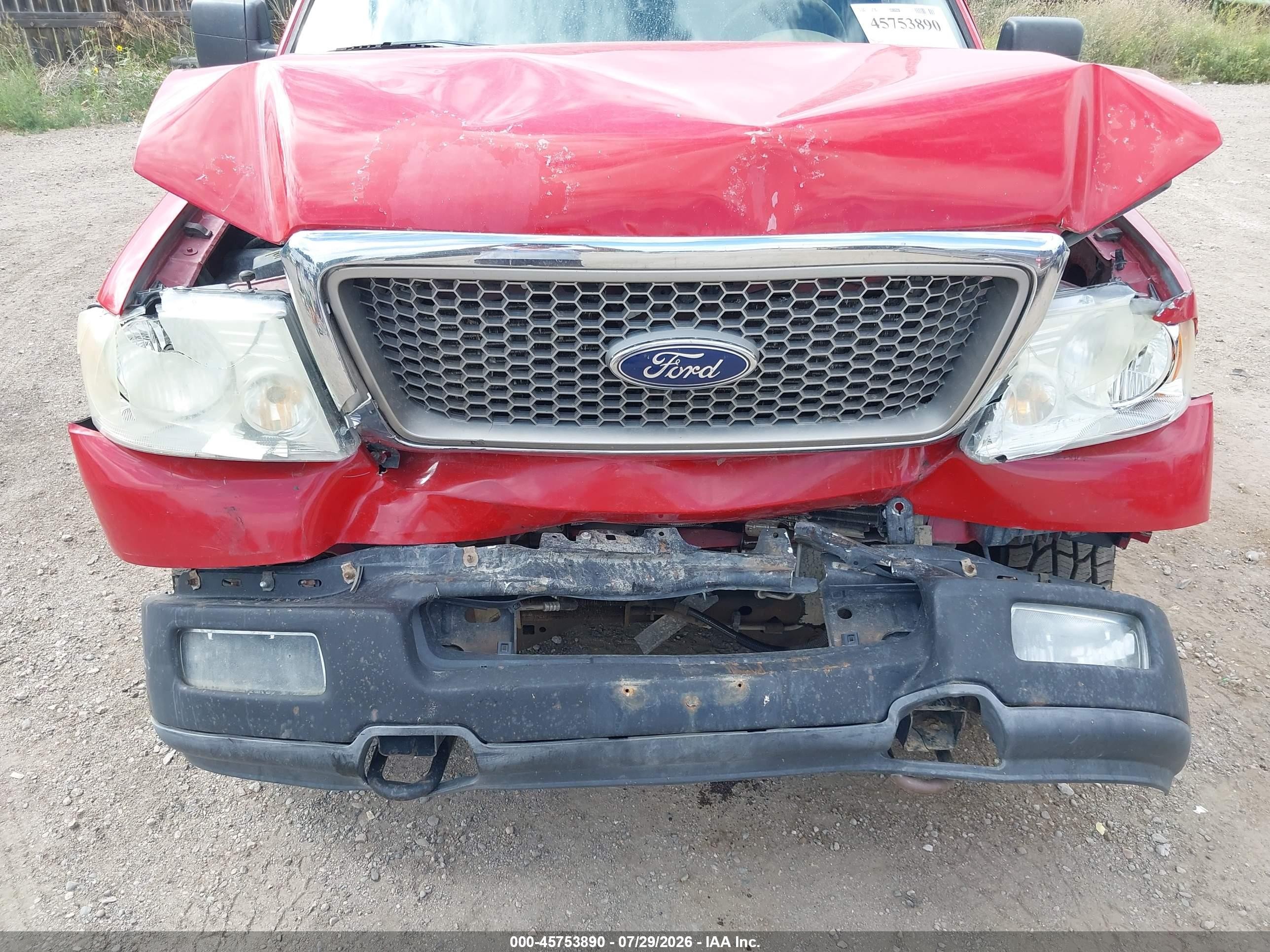 2005 Ford F-150 Fx4/lariat/xlt Red vin: 1FTPW14545FA08406