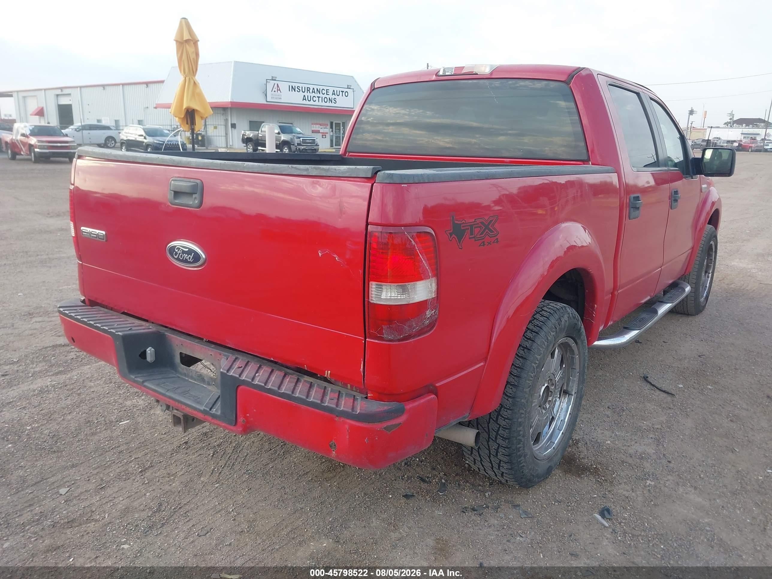2005 Ford F-150 Fx4/lariat/xlt Red vin: 1FTPW14545FB01930