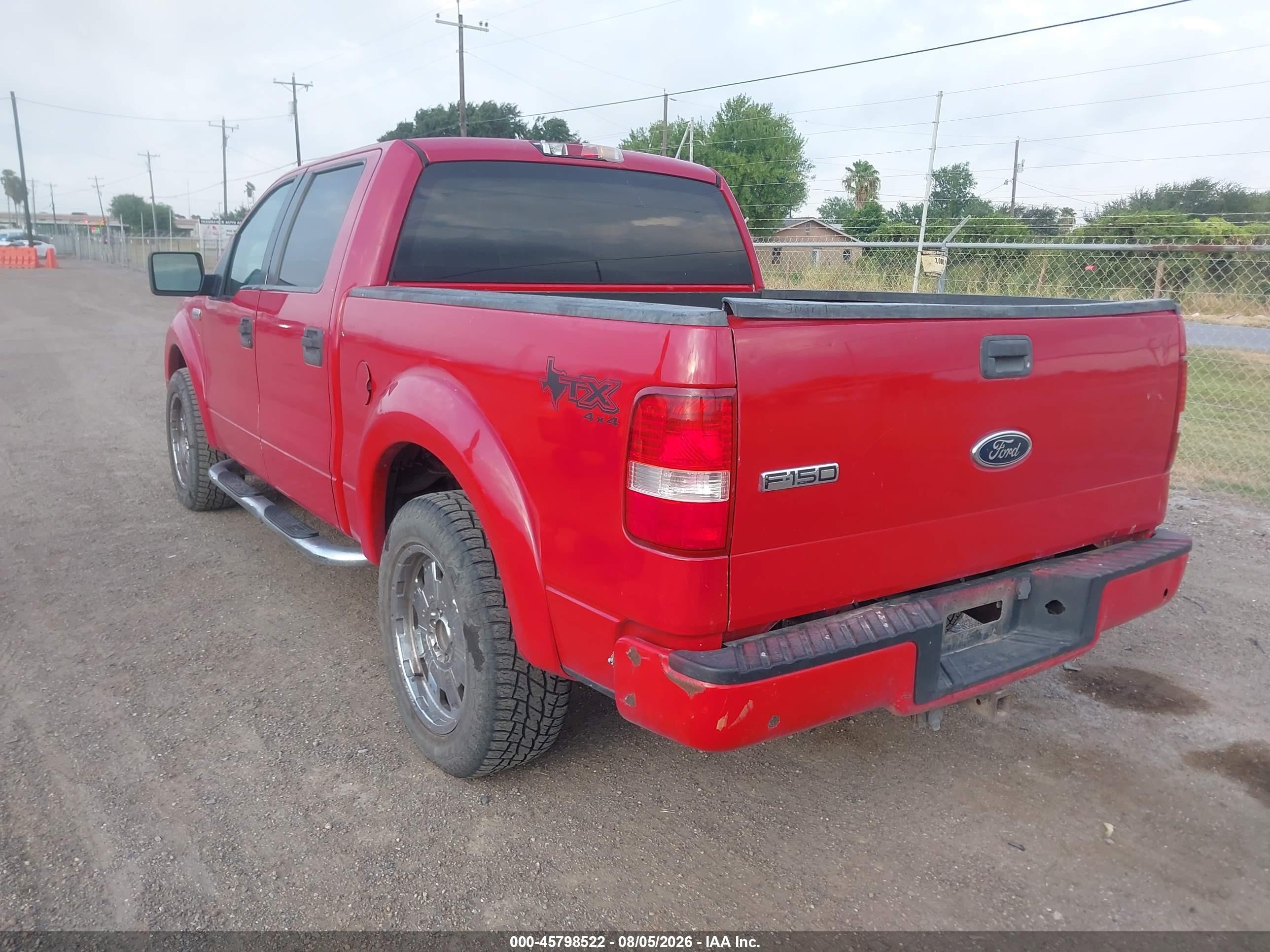 2005 Ford F-150 Fx4/lariat/xlt Red vin: 1FTPW14545FB01930