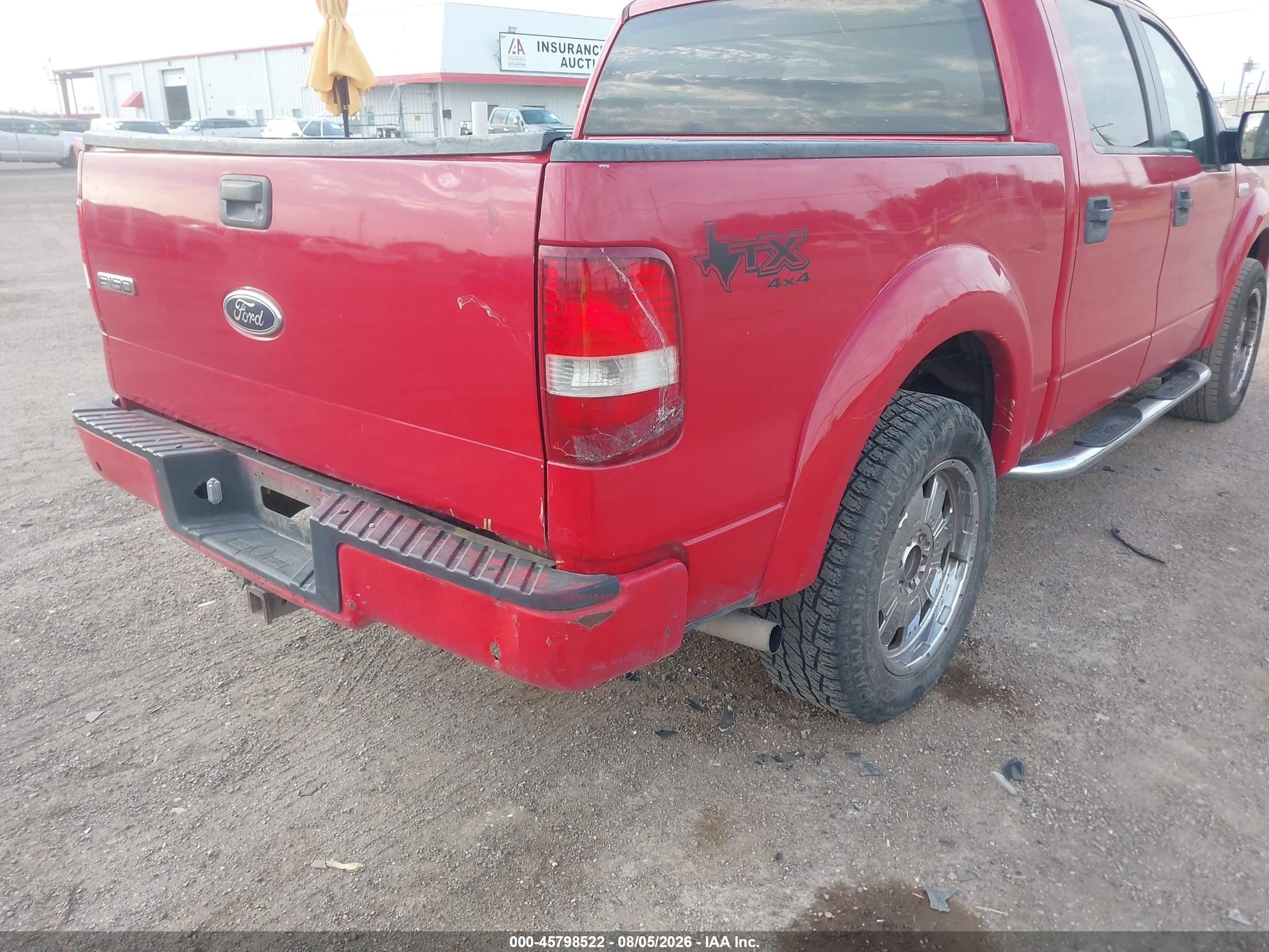2005 Ford F-150 Fx4/lariat/xlt Red vin: 1FTPW14545FB01930