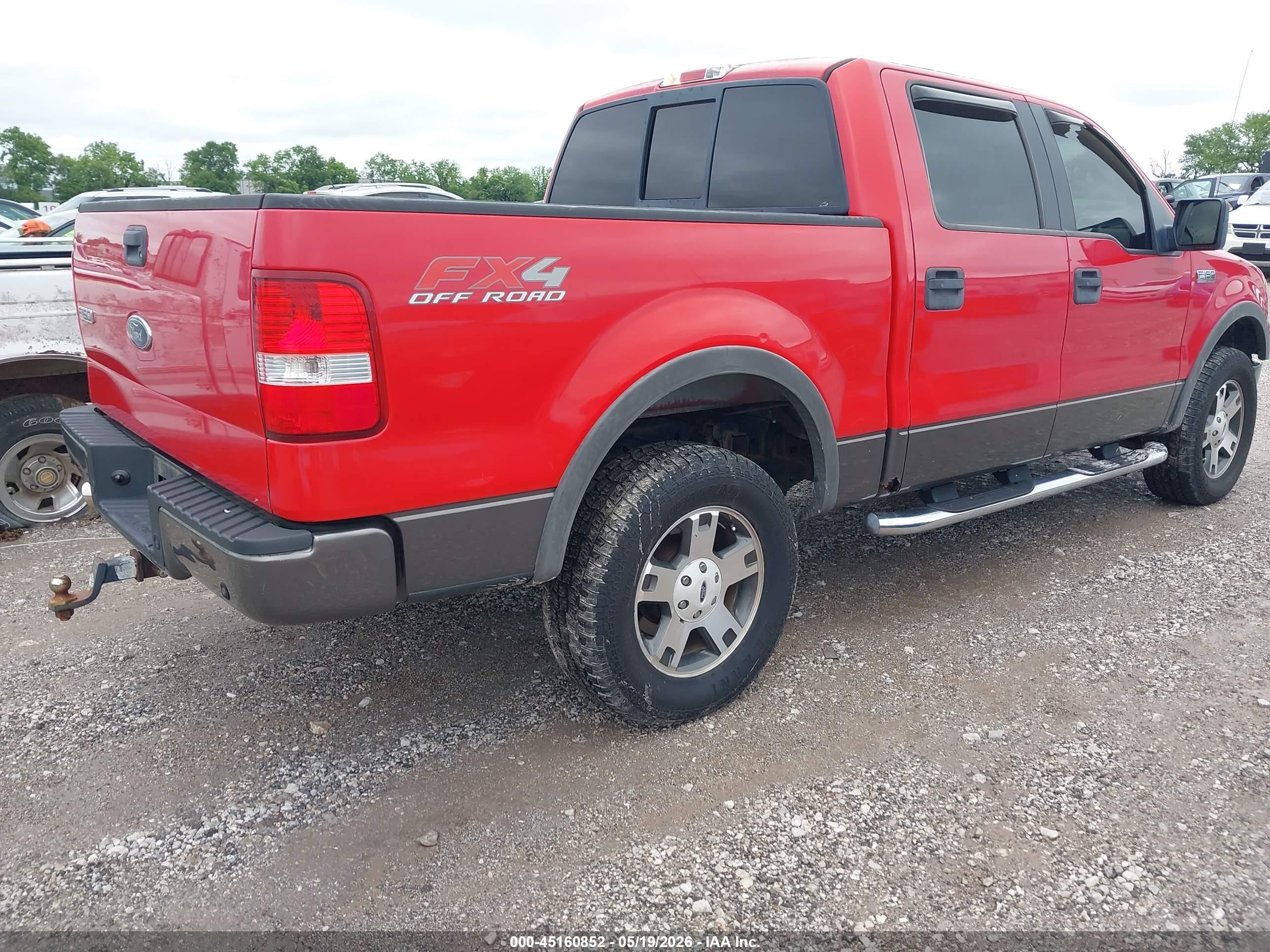 2005 Ford F-150 Fx4/lariat/xlt Red vin: 1FTPW14545KC87993