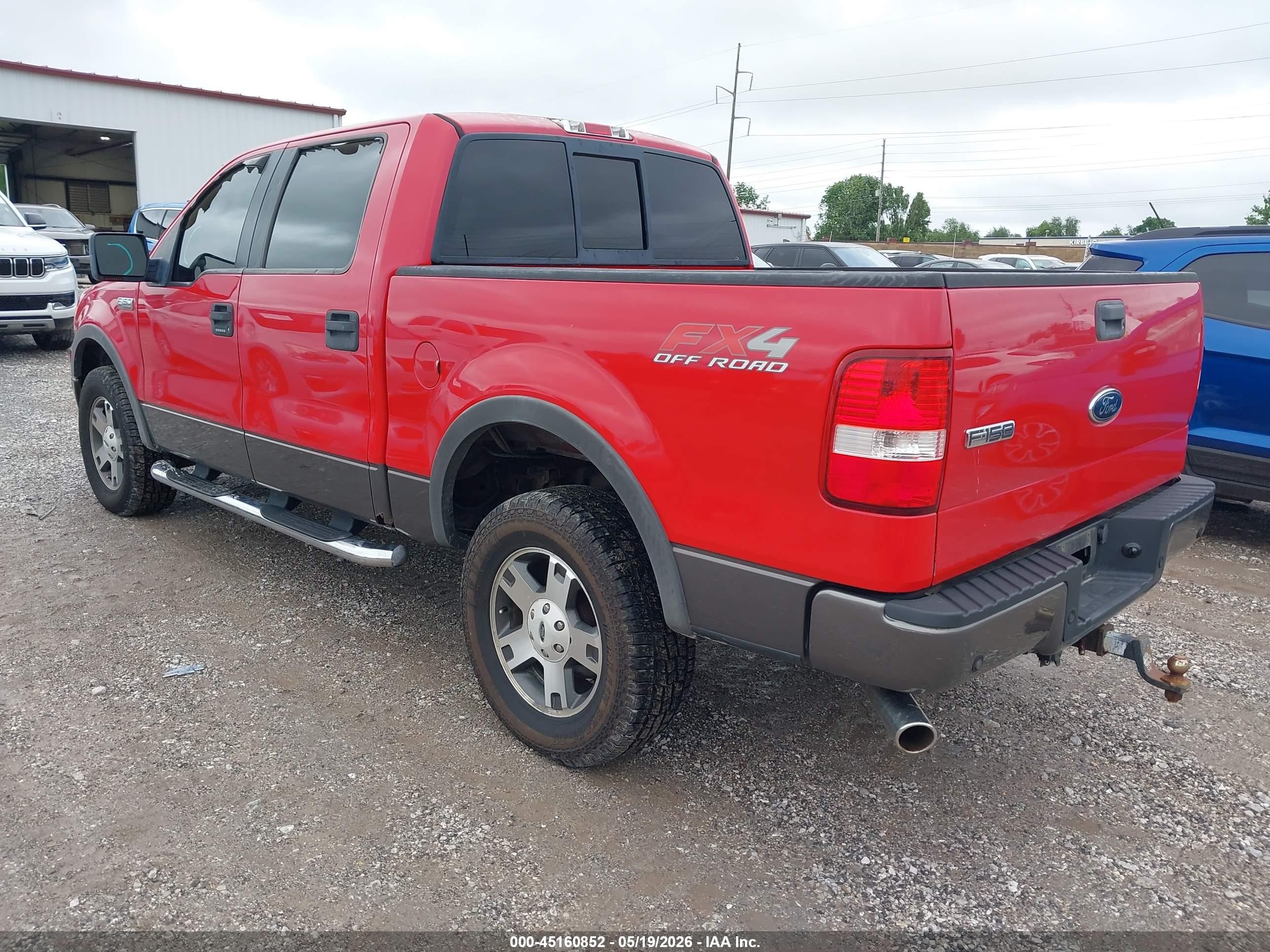 2005 Ford F-150 Fx4/lariat/xlt Red vin: 1FTPW14545KC87993