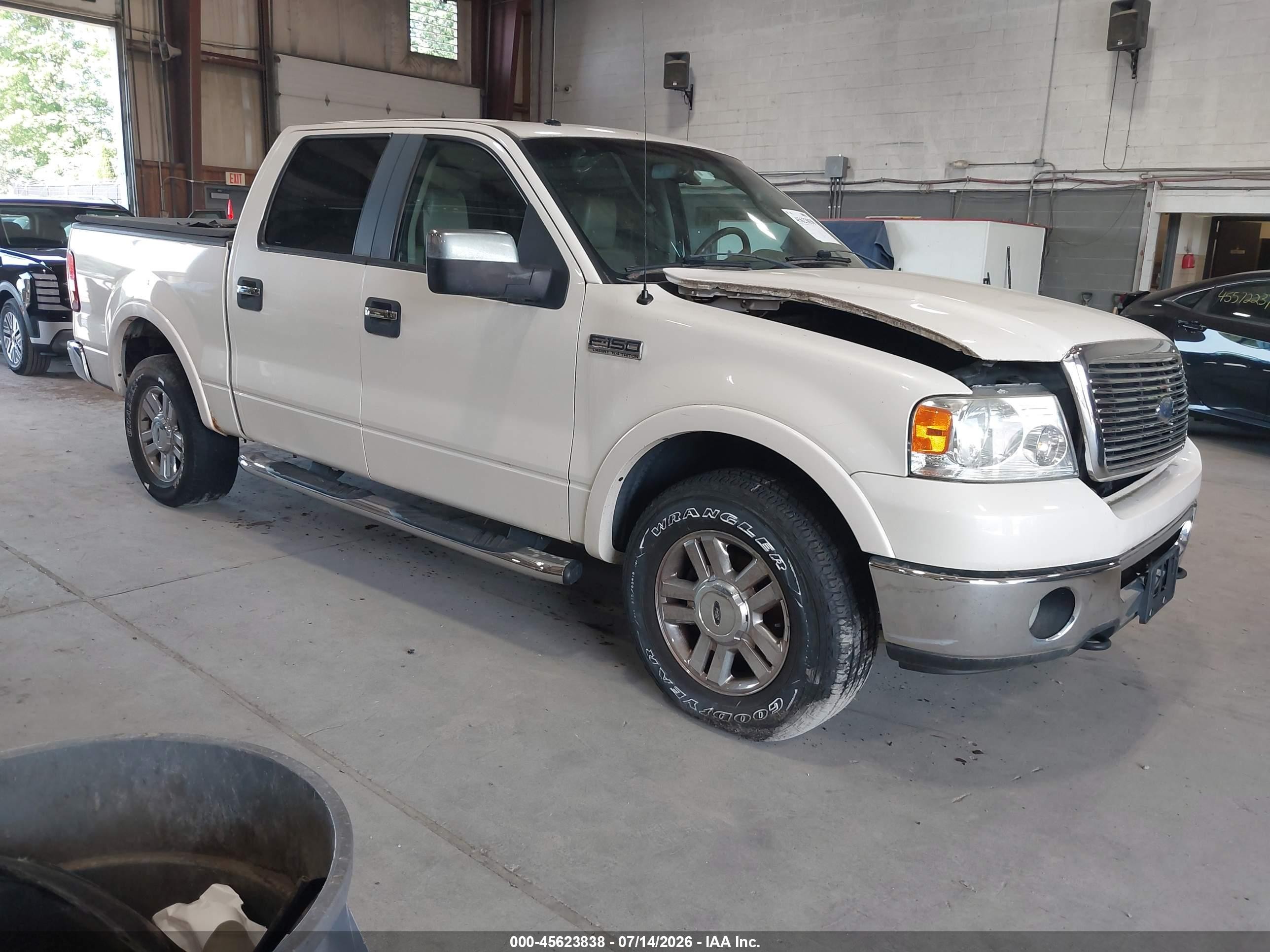 2007 Ford F150 Supercrew White vin: 1FTPW14557FA35407