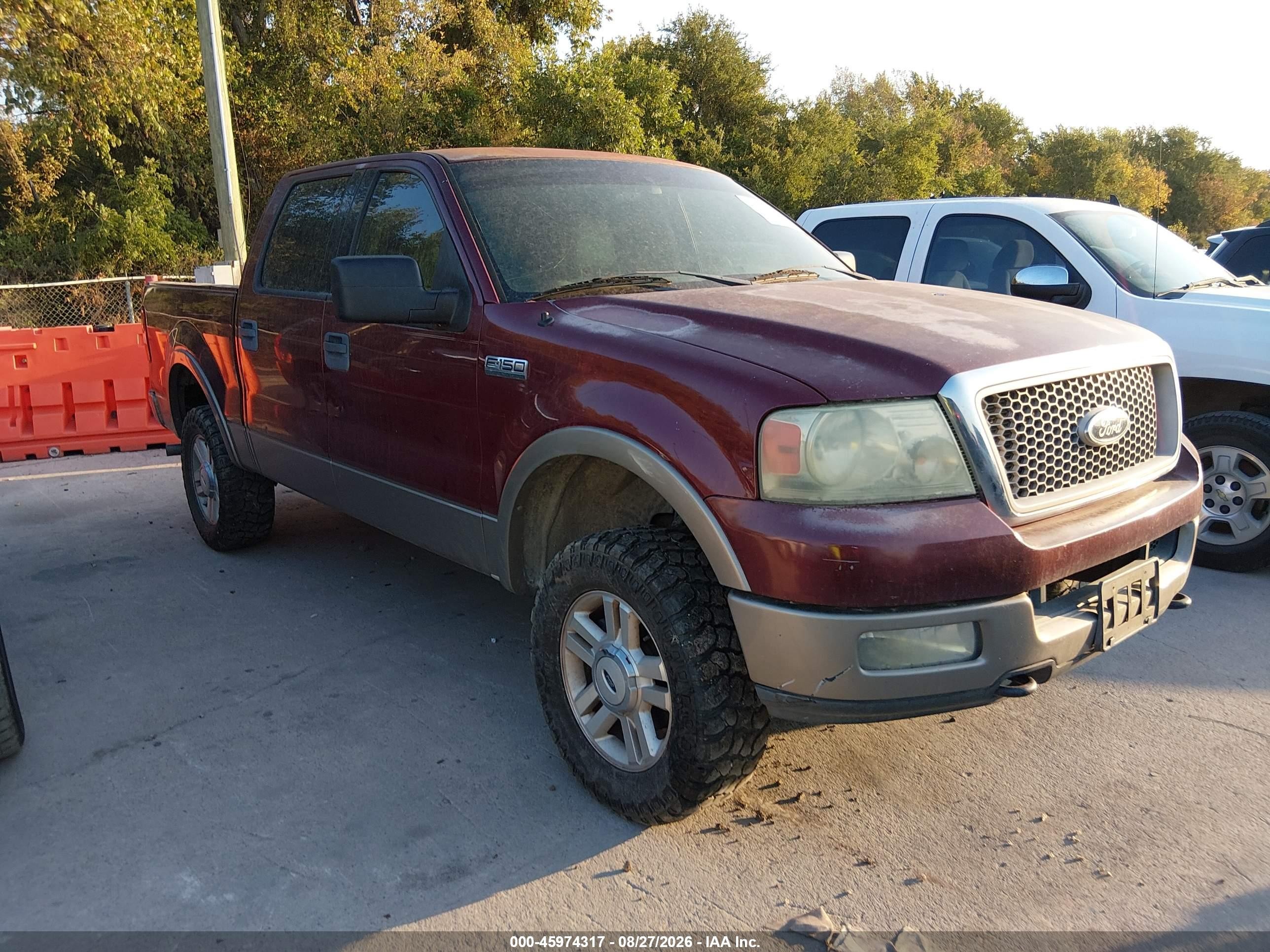 2004 Ford F-150 Fx4/lariat/xlt Burgundy vin: 1FTPW14564KC05681