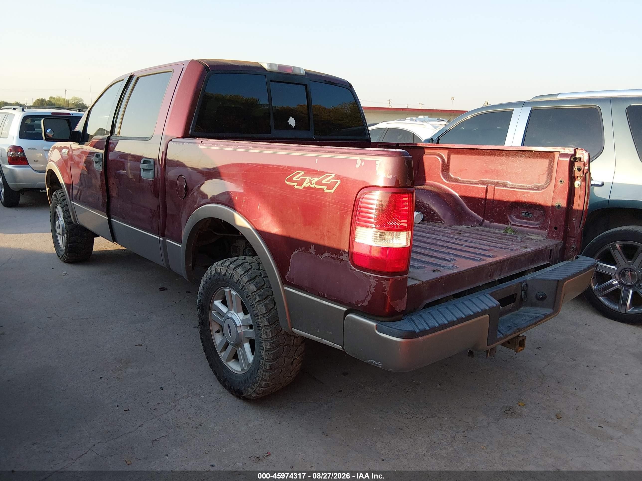 2004 Ford F-150 Fx4/lariat/xlt Burgundy vin: 1FTPW14564KC05681