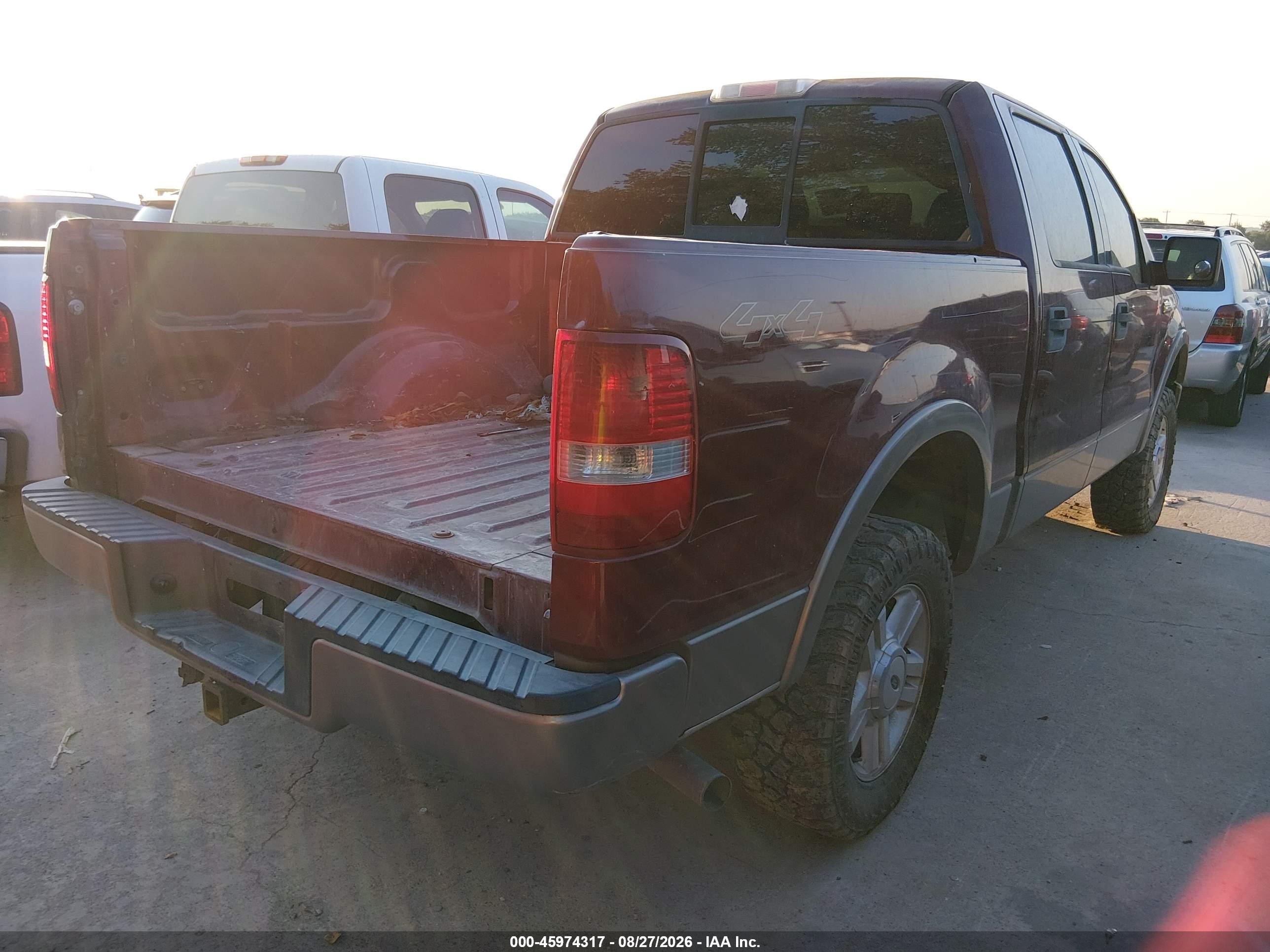 2004 Ford F-150 Fx4/lariat/xlt Burgundy vin: 1FTPW14564KC05681