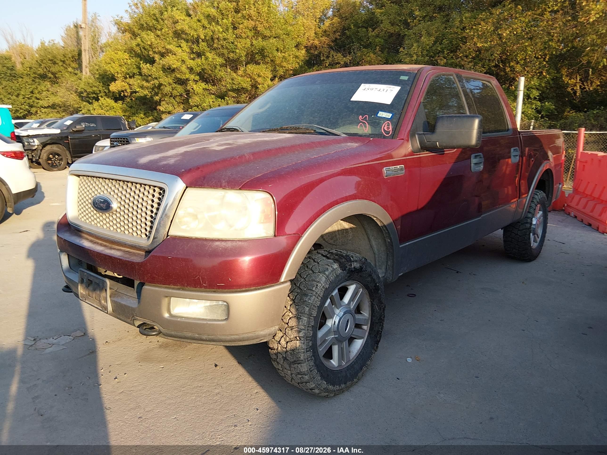 2004 Ford F-150 Fx4/lariat/xlt Burgundy vin: 1FTPW14564KC05681