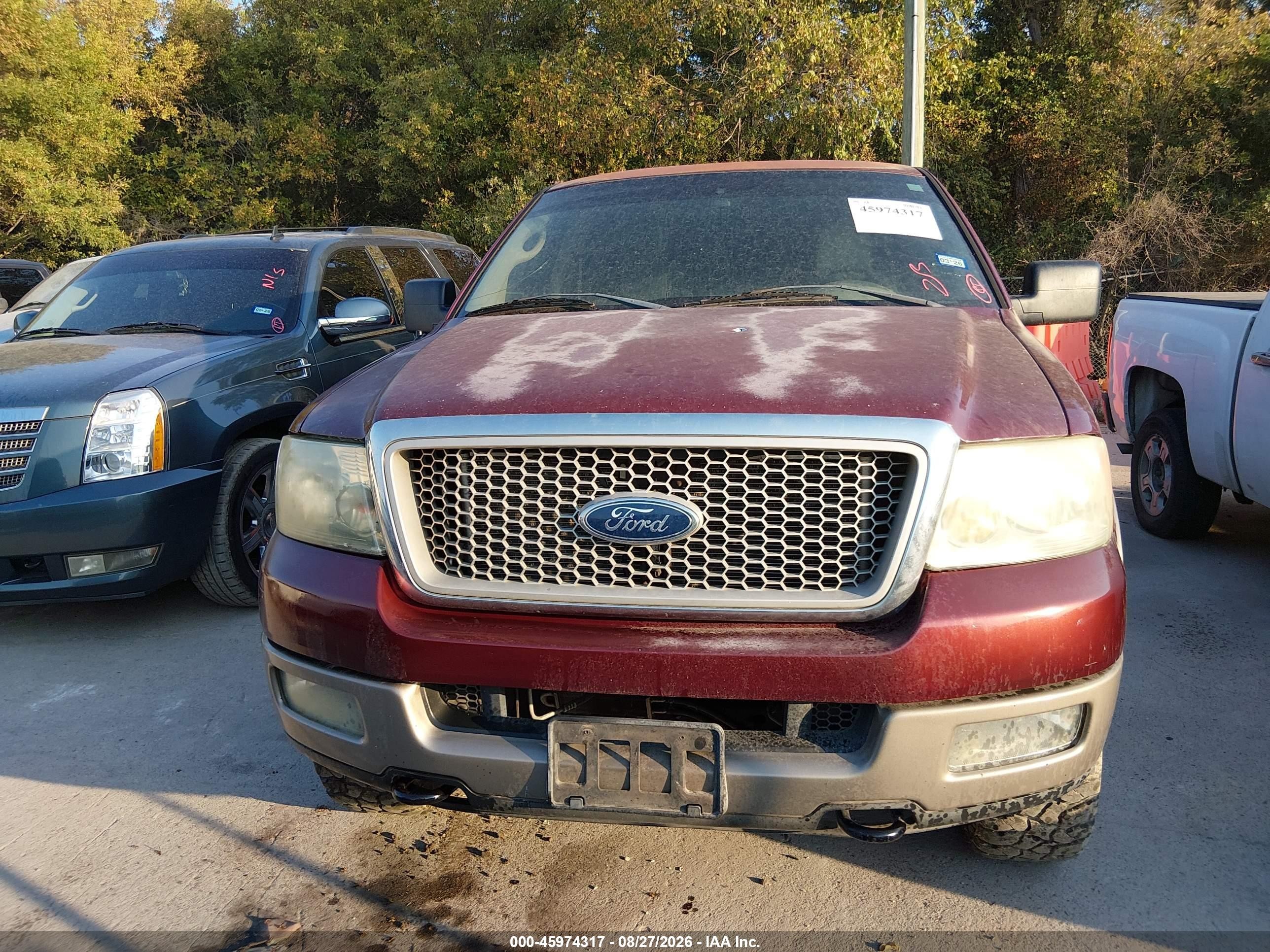 2004 Ford F-150 Fx4/lariat/xlt Burgundy vin: 1FTPW14564KC05681