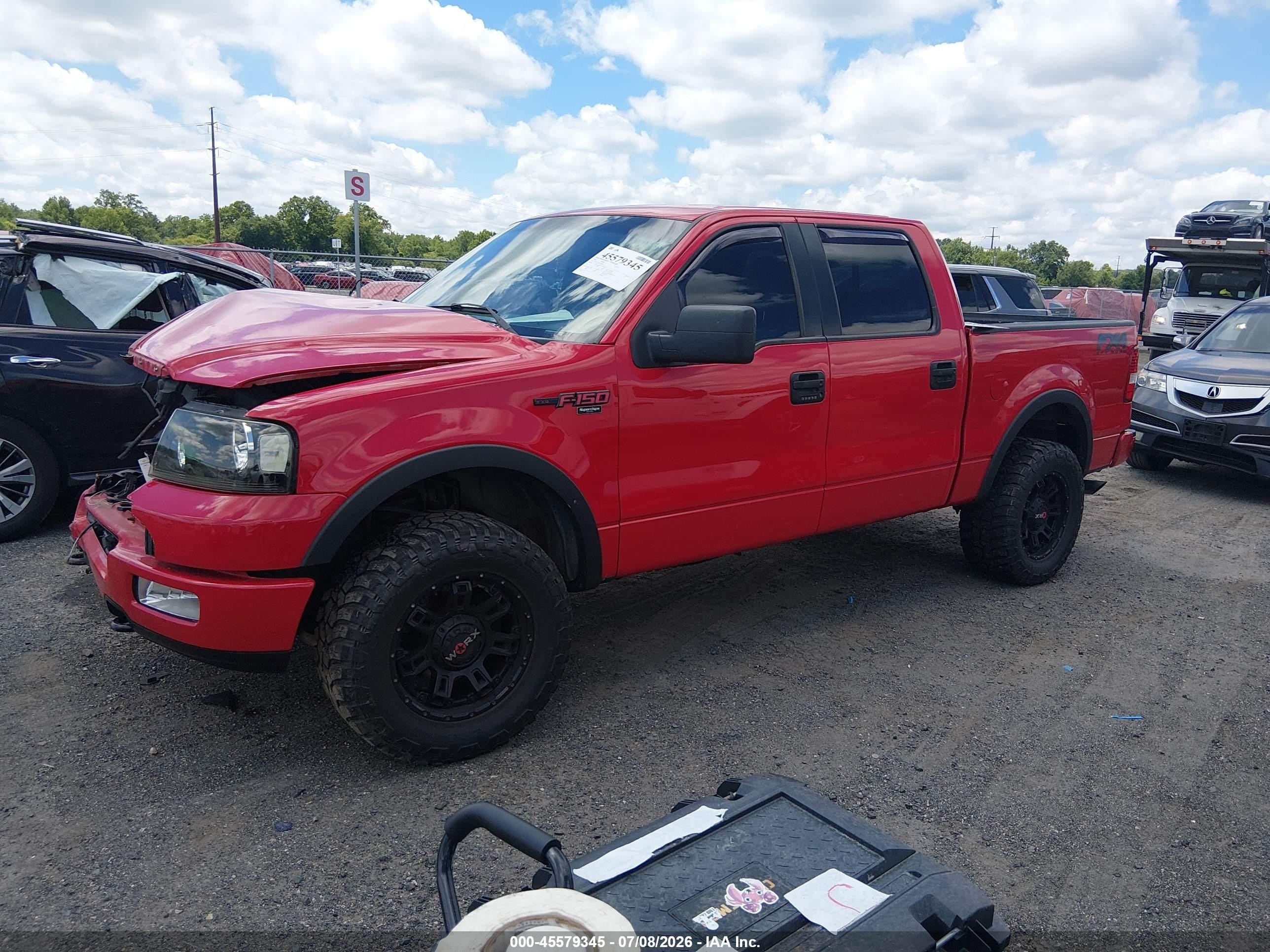 2005 Ford F-150 Fx4/lariat/xlt Red vin: 1FTPW14565KE99083