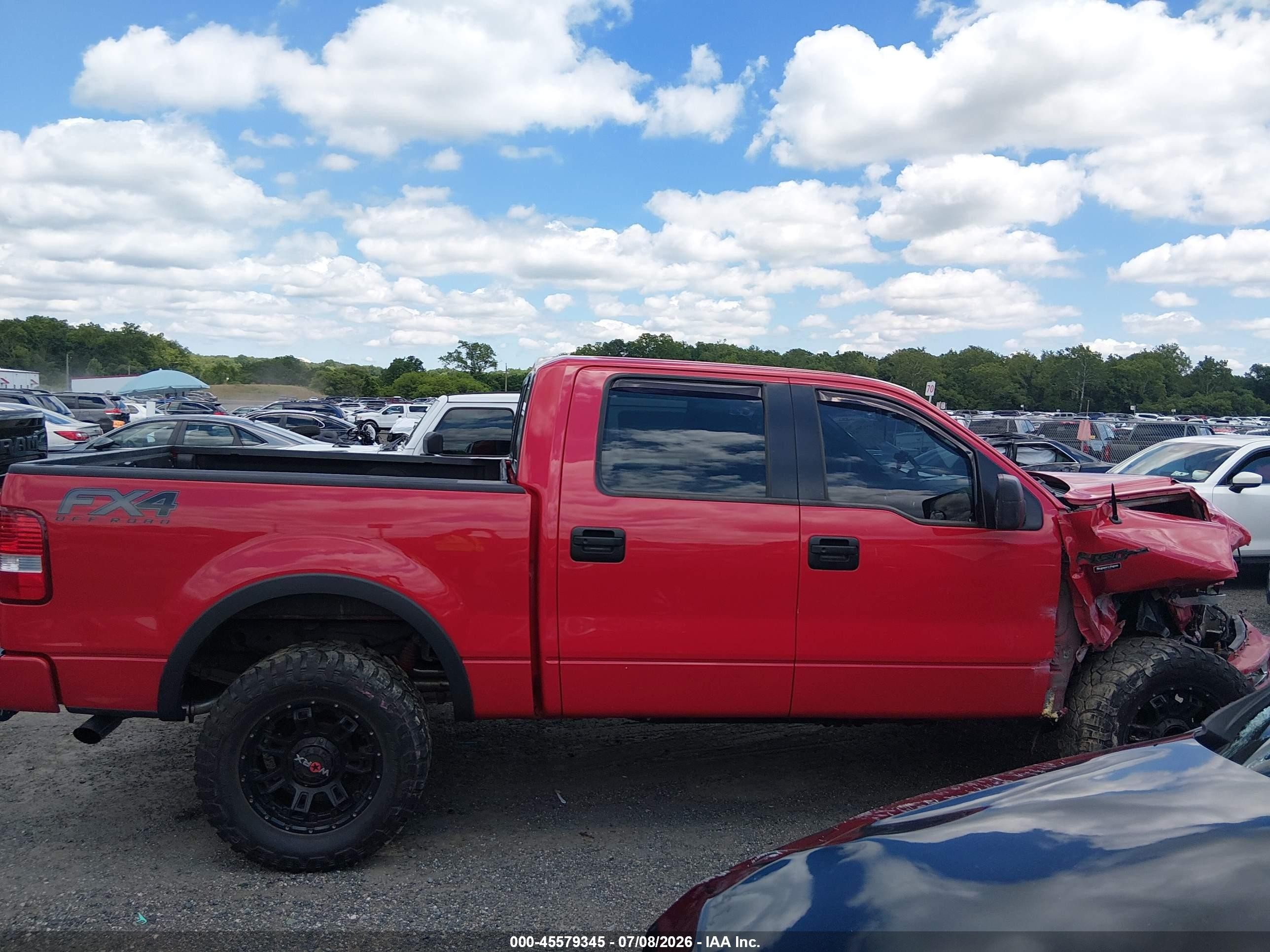 2005 Ford F-150 Fx4/lariat/xlt Red vin: 1FTPW14565KE99083