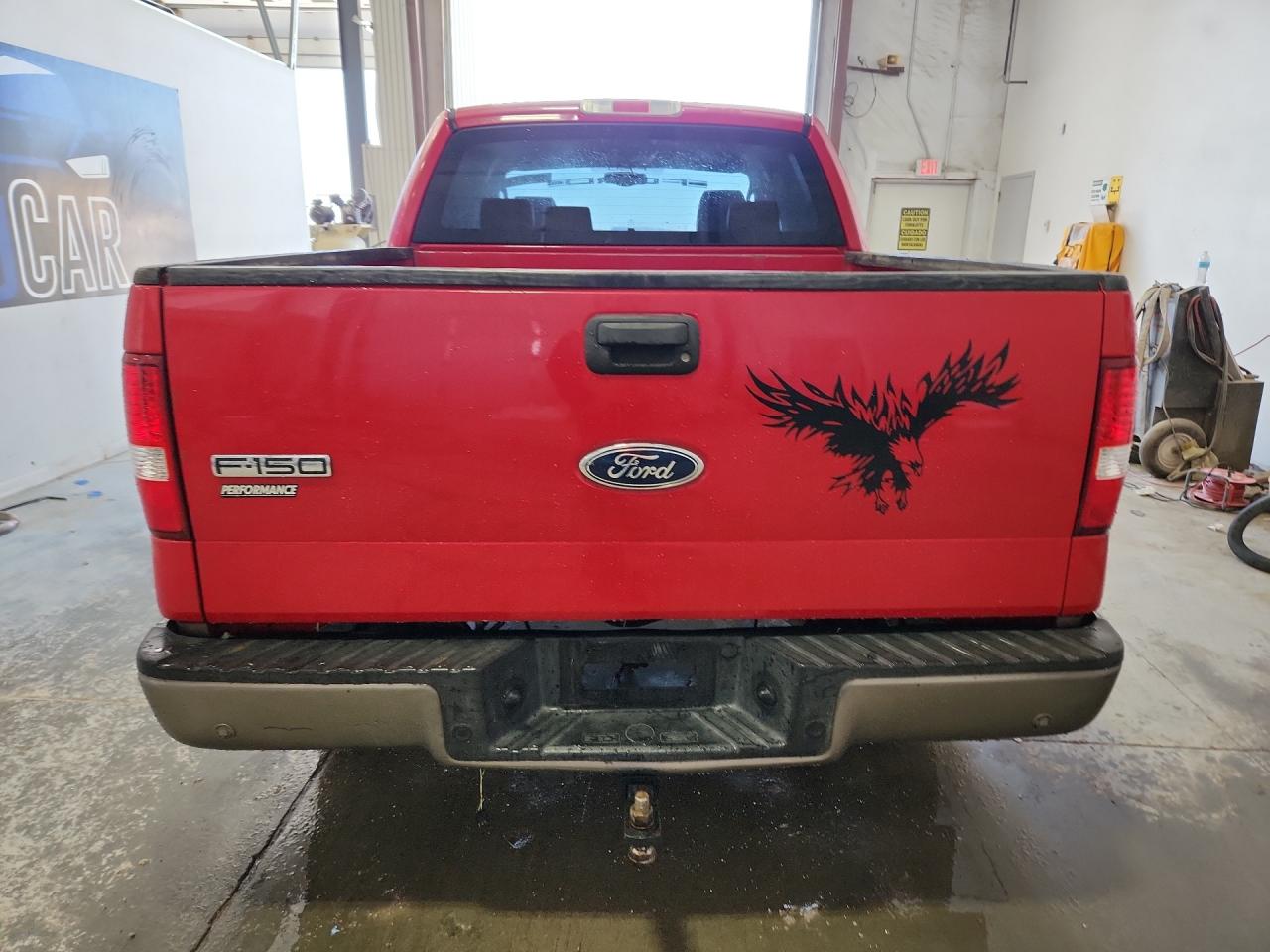 2005 Ford F150 Supercrew Red vin: 1FTPW14575FB06149 Damage: Rear Metal Bumper Painted, Dent(S) W/ Paint Dmg, 5 To 6 Inches