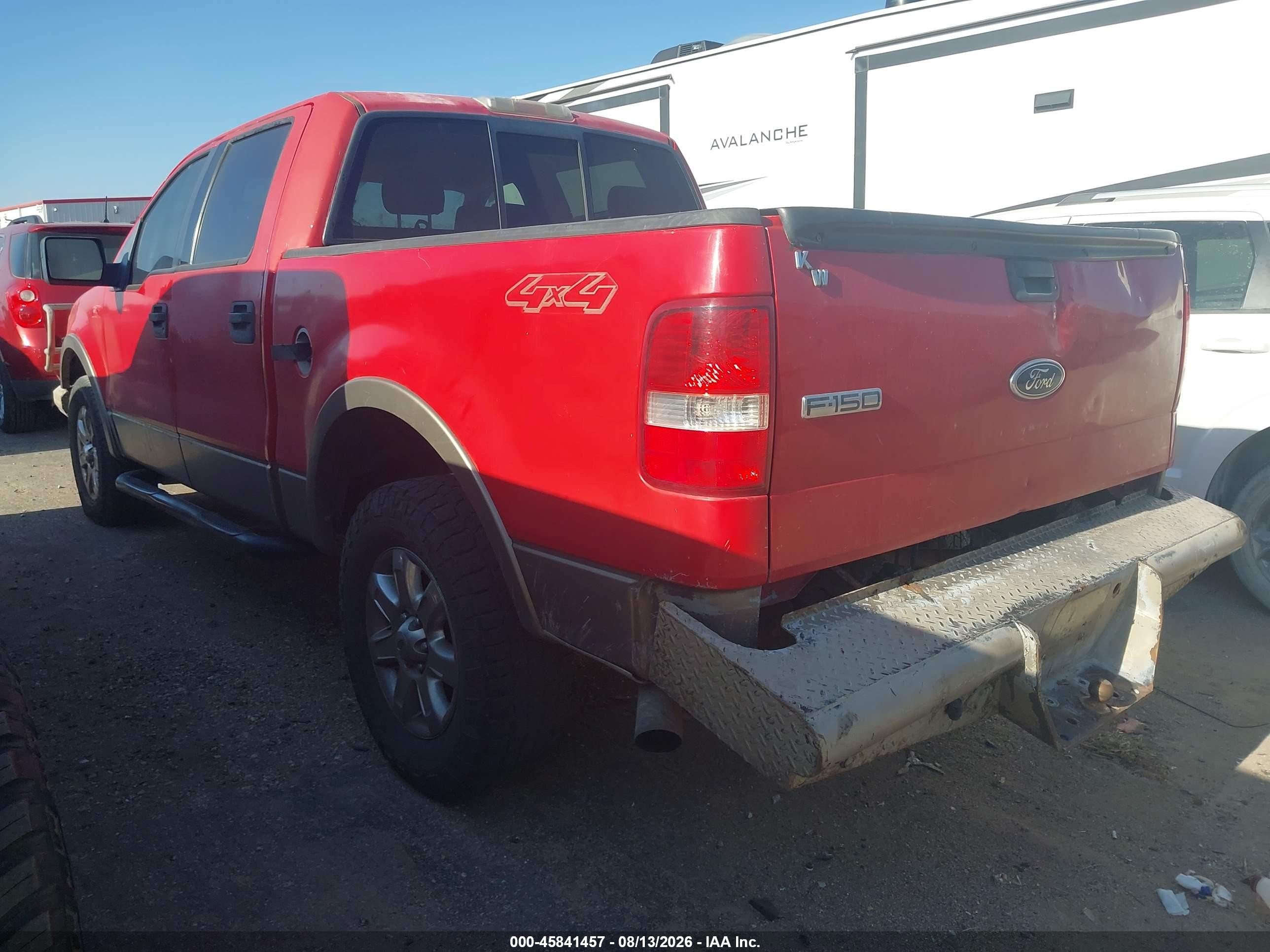 2005 Ford F-150 Fx4/lariat/xlt Red vin: 1FTPW14575KD80393