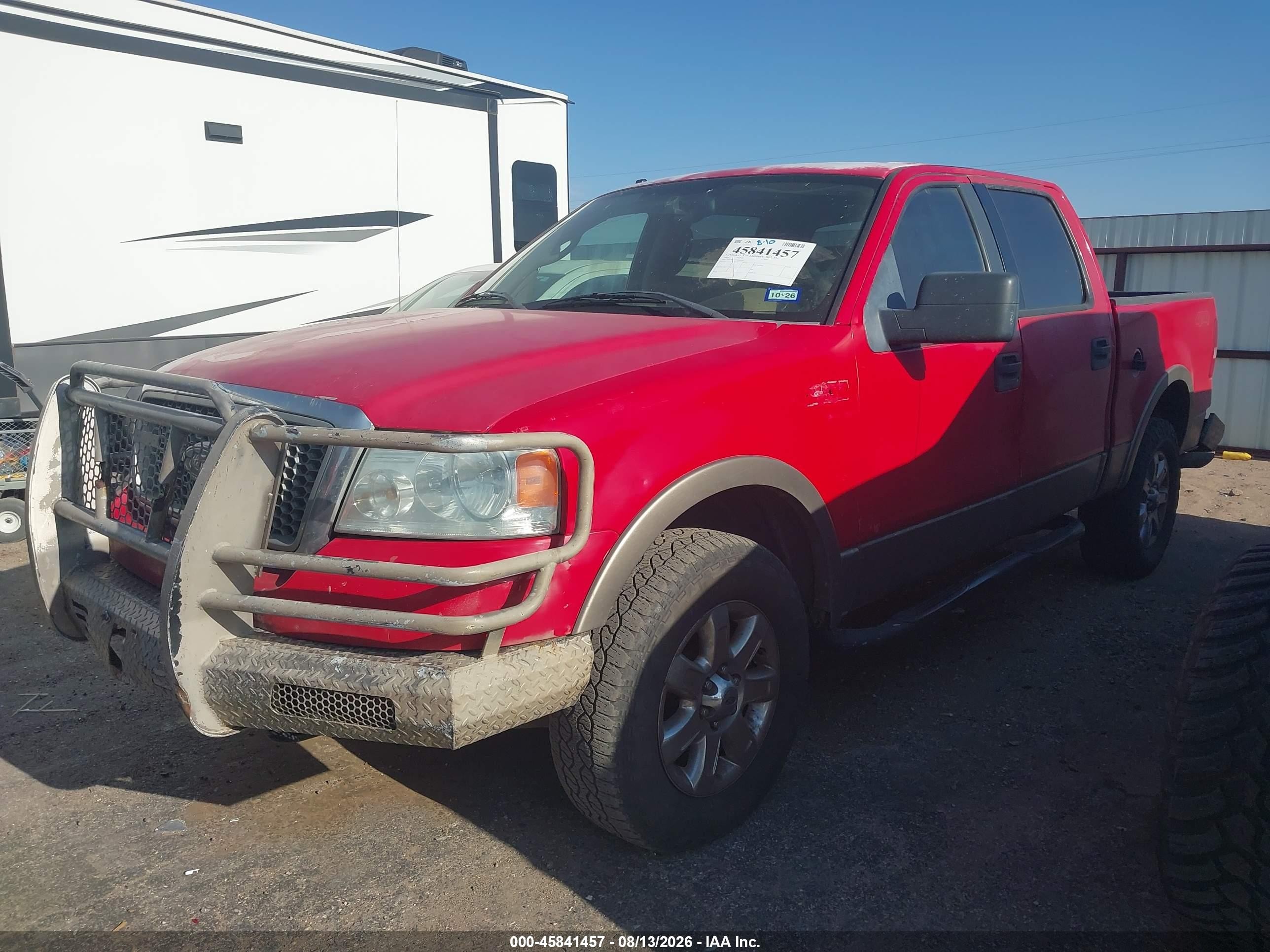 2005 Ford F-150 Fx4/lariat/xlt Red vin: 1FTPW14575KD80393
