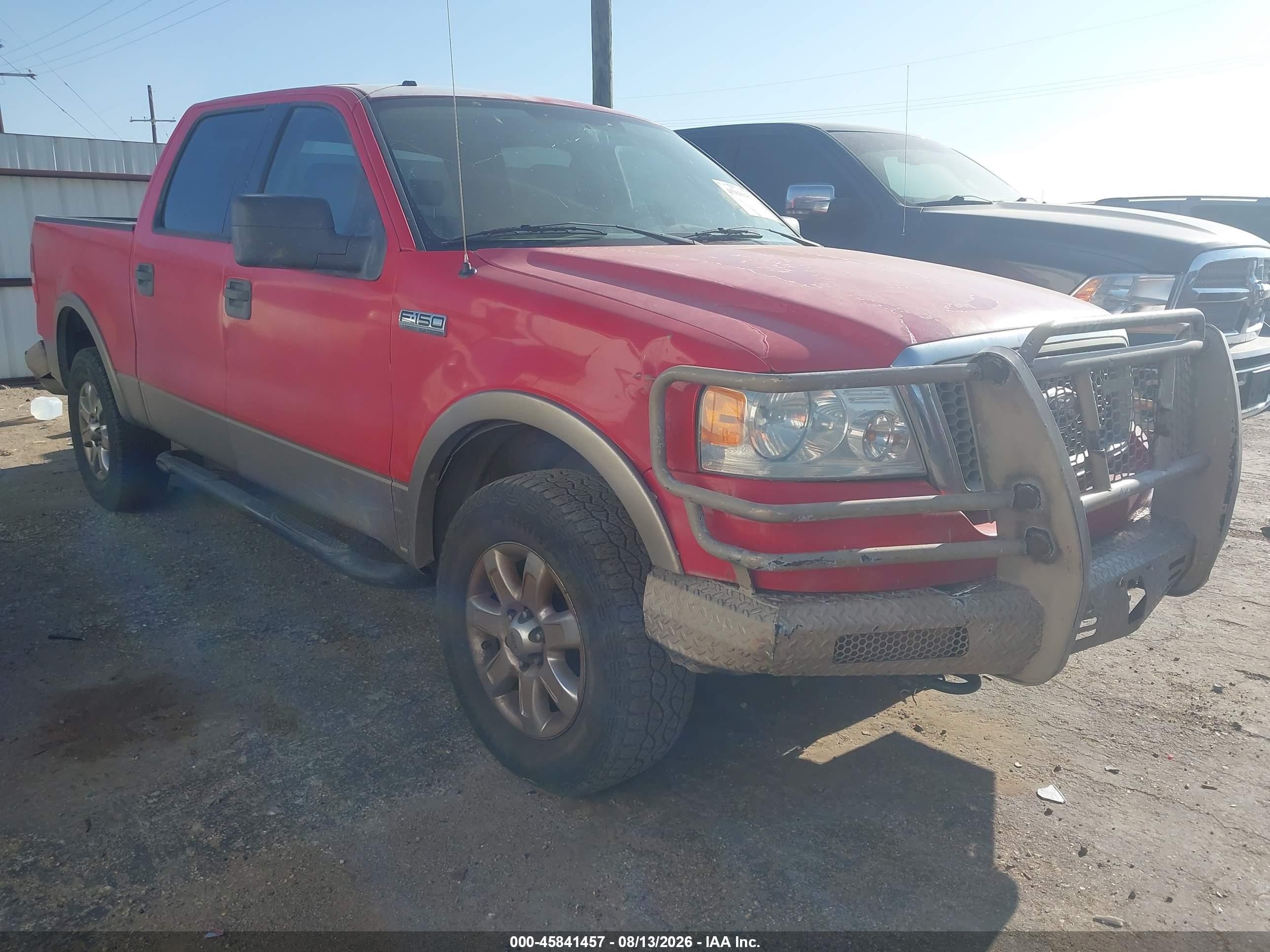 2005 Ford F-150 Fx4/lariat/xlt Red vin: 1FTPW14575KD80393