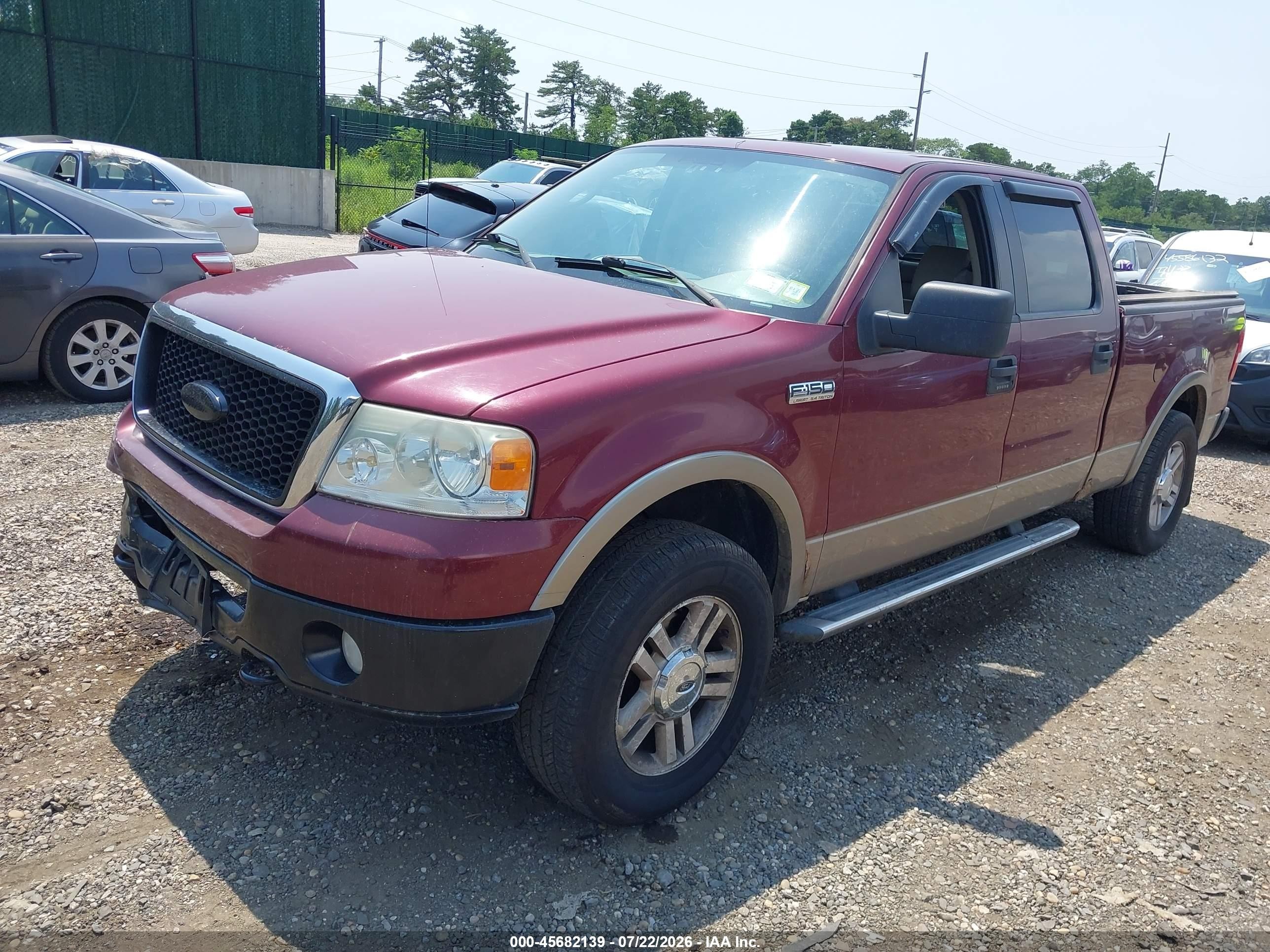 2006 Ford F-150 Fx4/lariat/xlt Red vin: 1FTPW14576KC83860