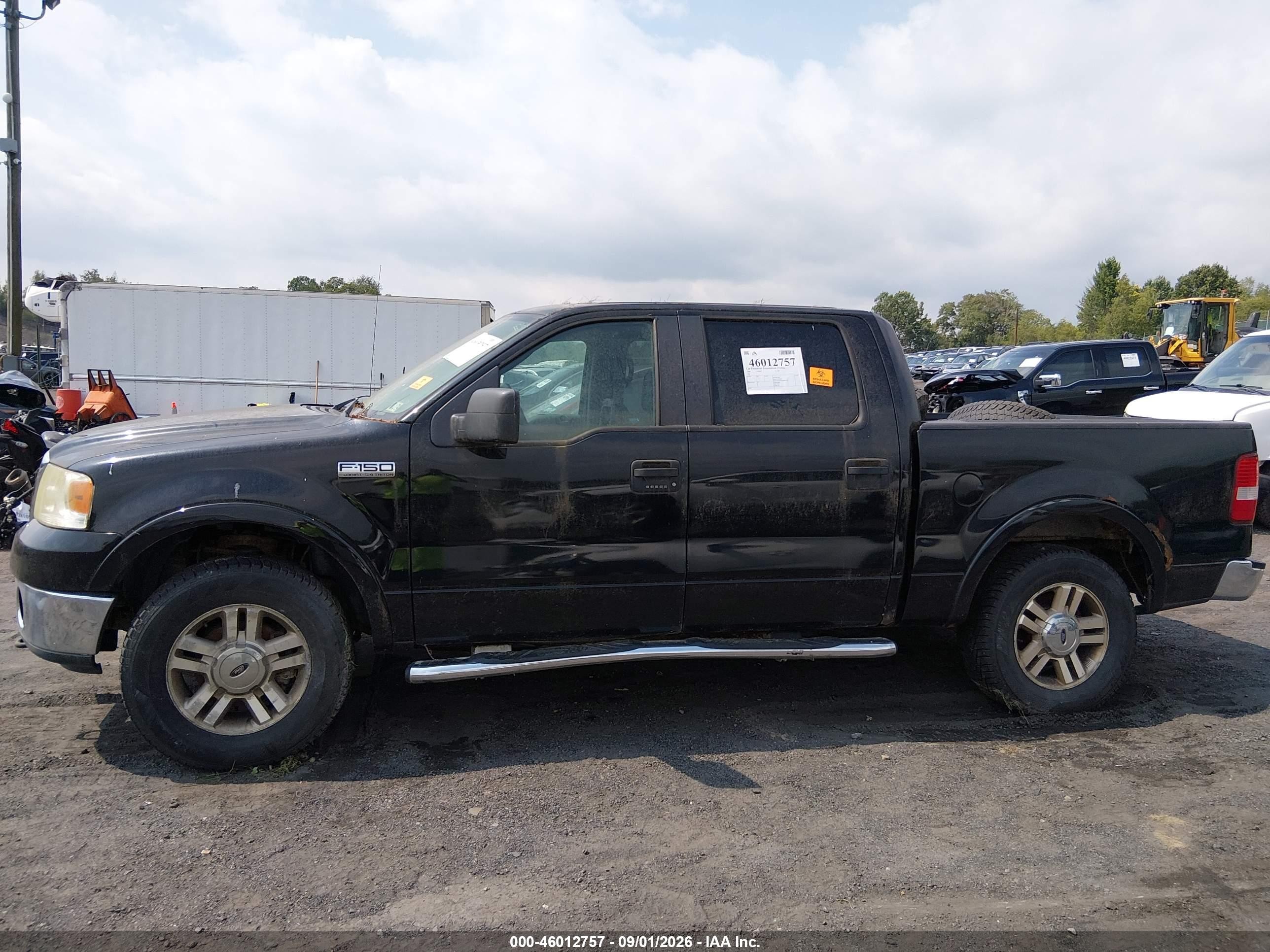 2008 Ford F-150 Lariat Black vin: 1FTPW14578FB83446