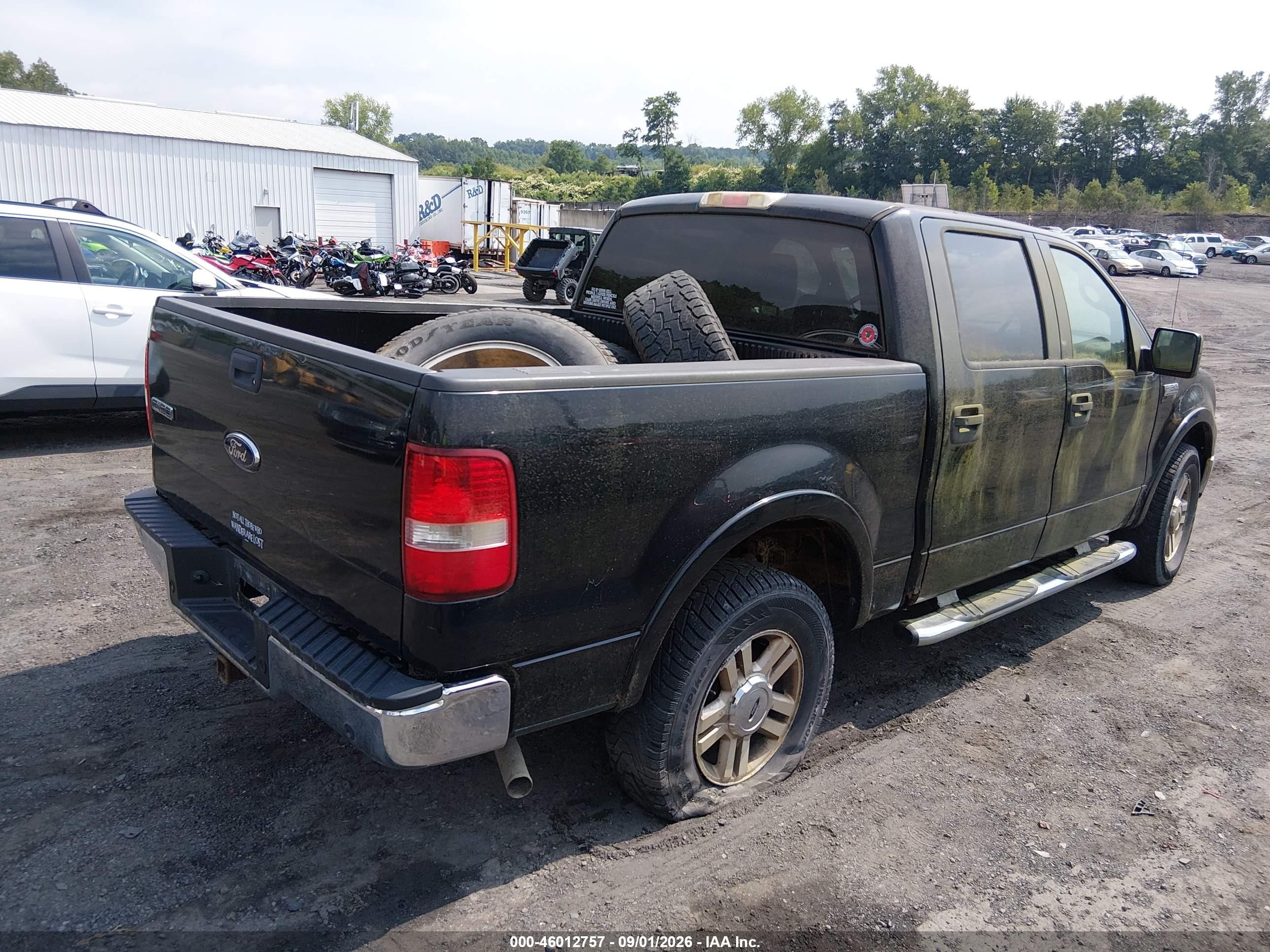 2008 Ford F-150 Lariat Black vin: 1FTPW14578FB83446