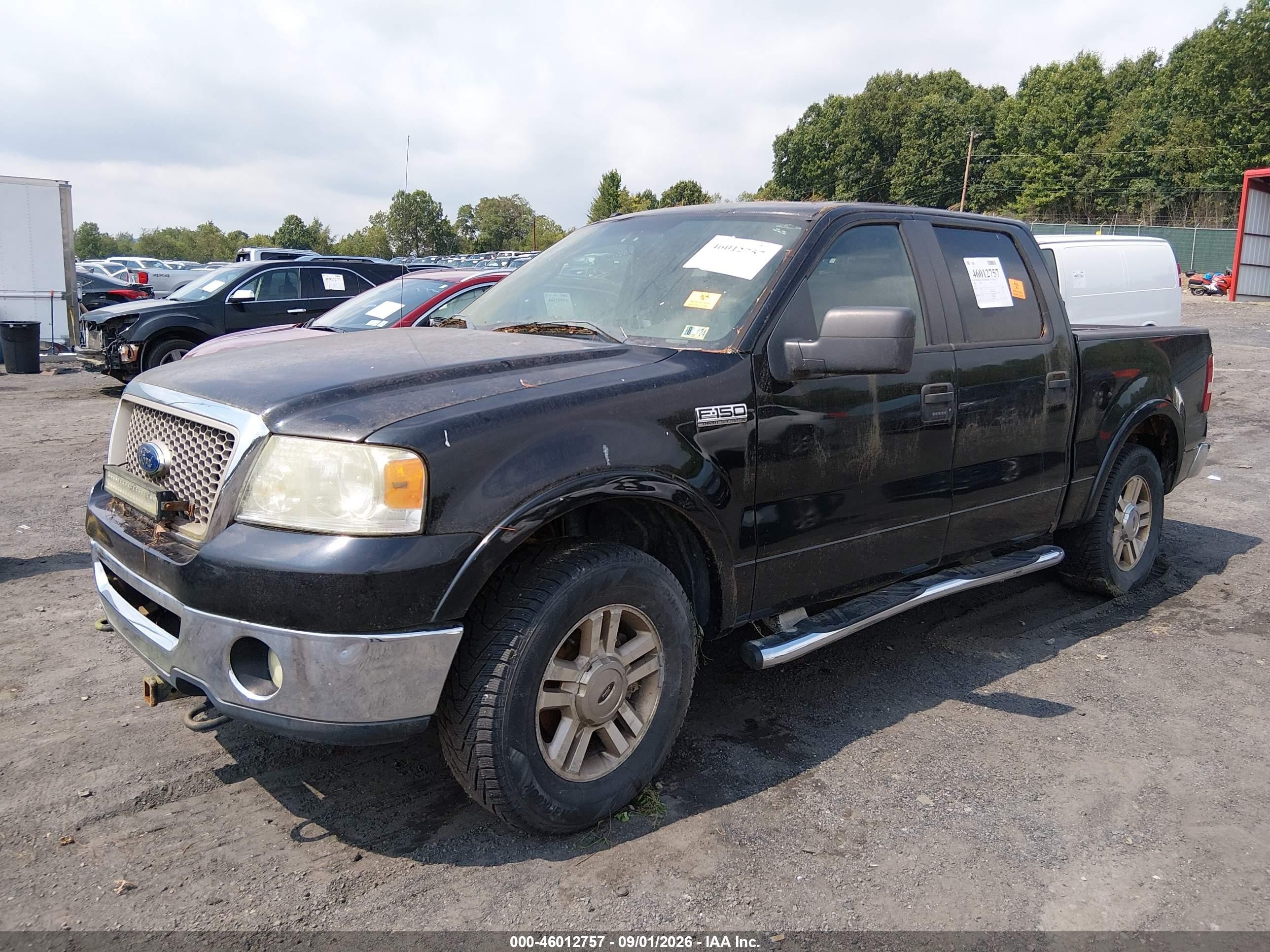 2008 Ford F-150 Lariat Black vin: 1FTPW14578FB83446